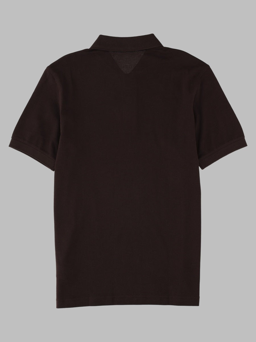 Fred Perry Logo Cotton Polo Shirt — Brown - M, view 2