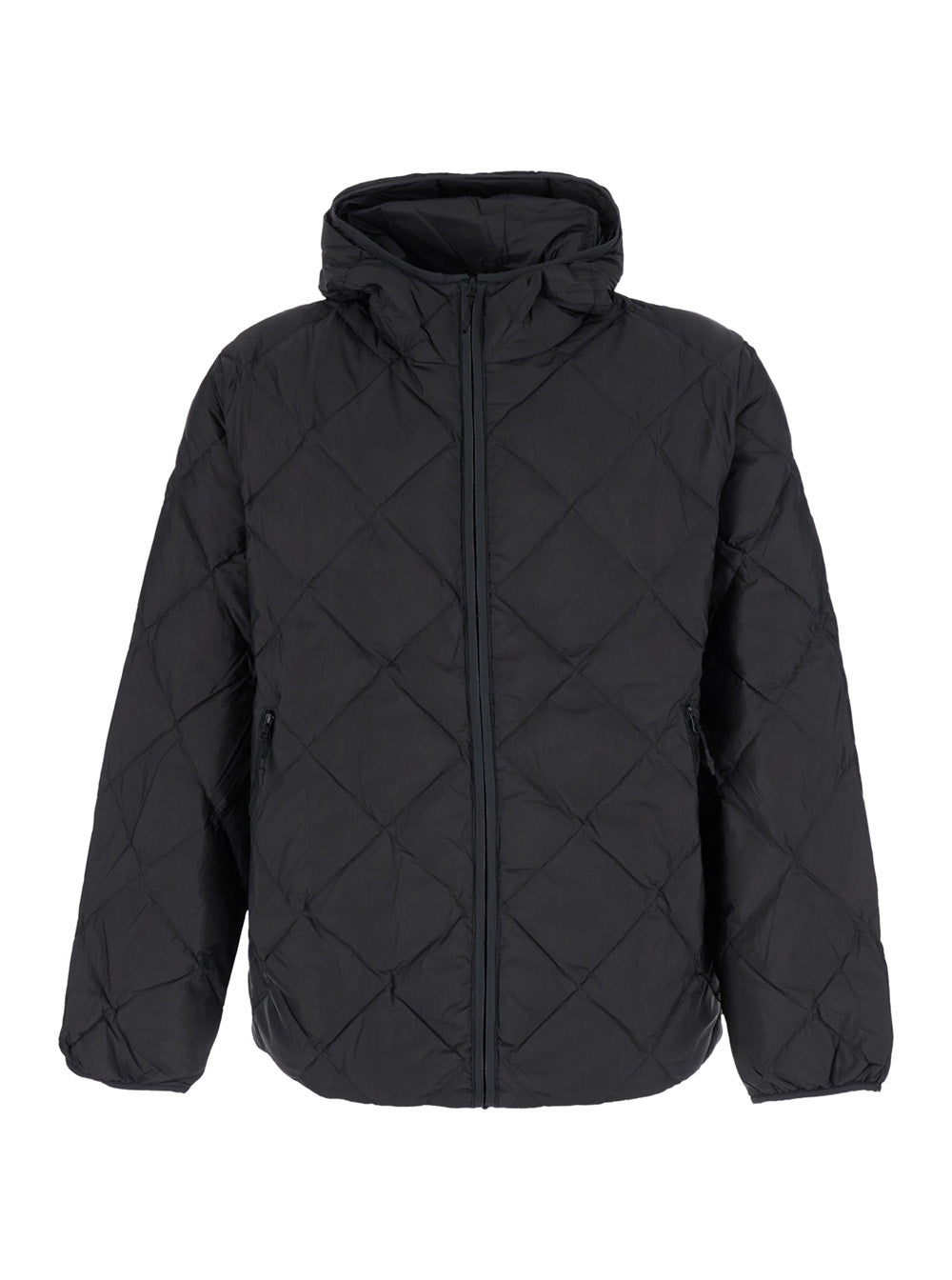 Hiking Patrol Quilted Tech Fabric Down Jacket — Black - L by Hiking Patrol