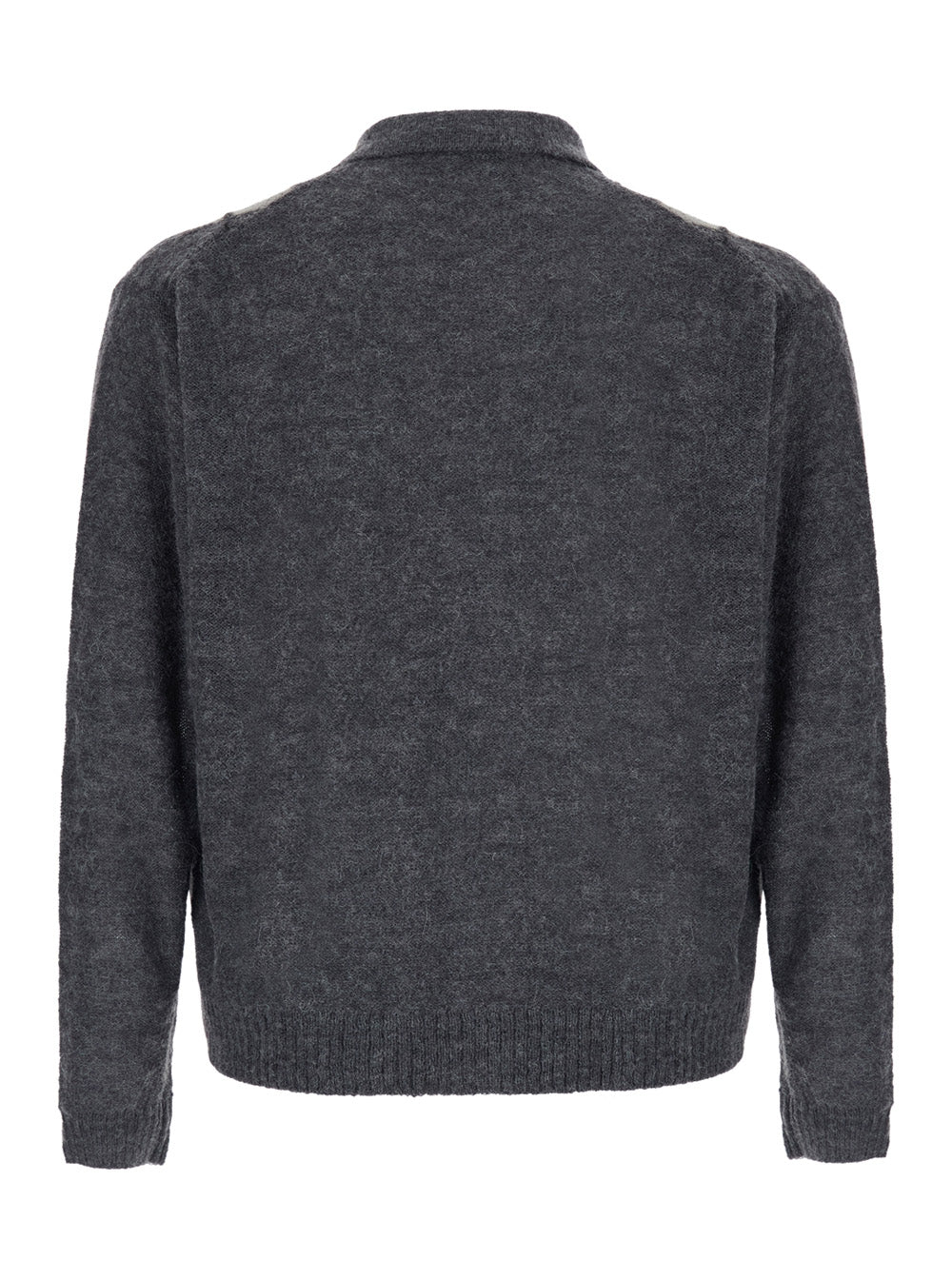 Coor Argyle Wool Blend Cardigan — Gray - M, view 2