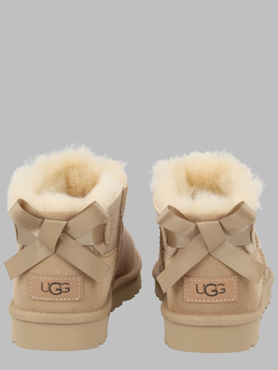 UGG Ultra Mini Bailey Bow Ankle Boots — Beige - 7, view 2