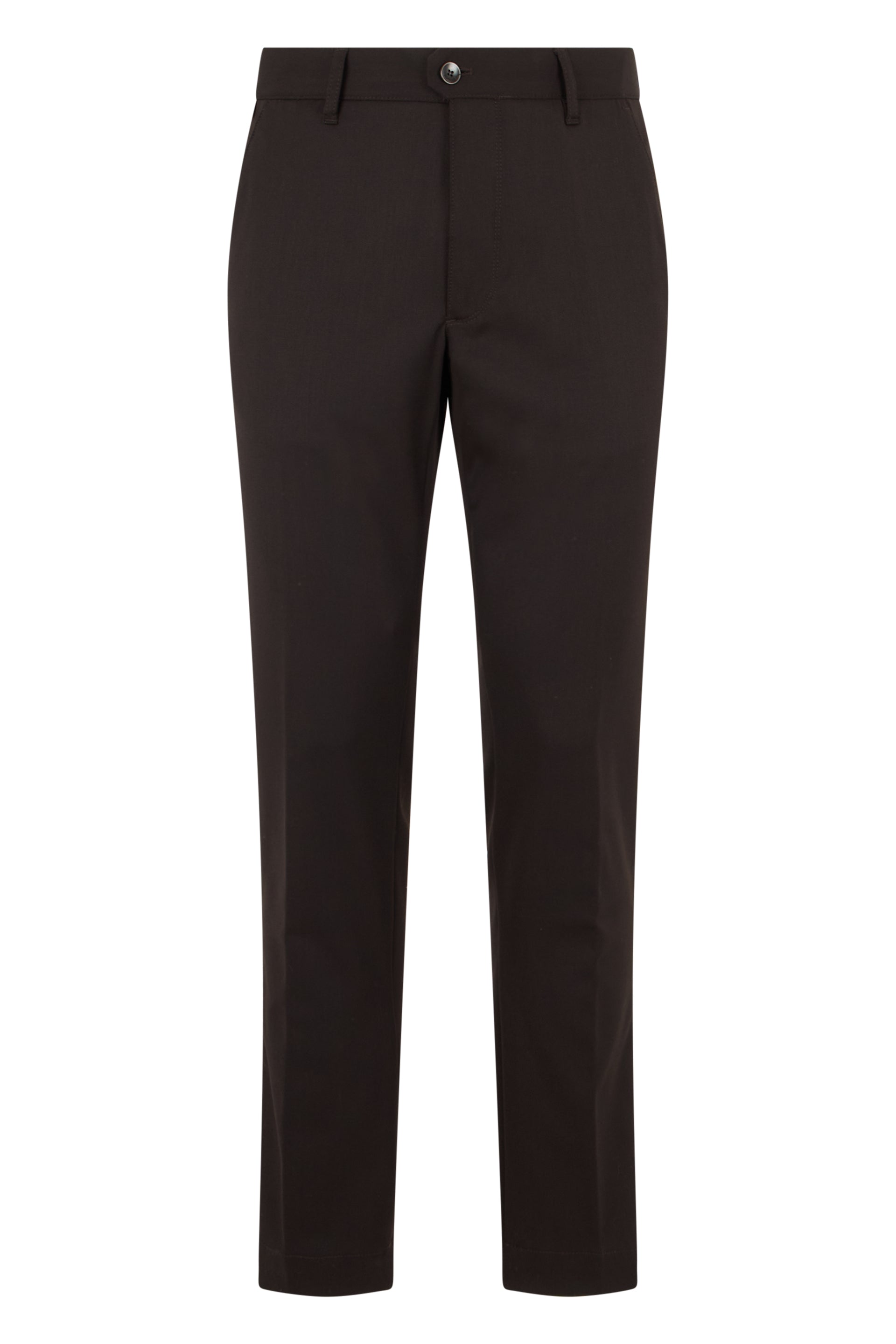 Slowear Slim Wool Blend Trousers — Brown by Slowear