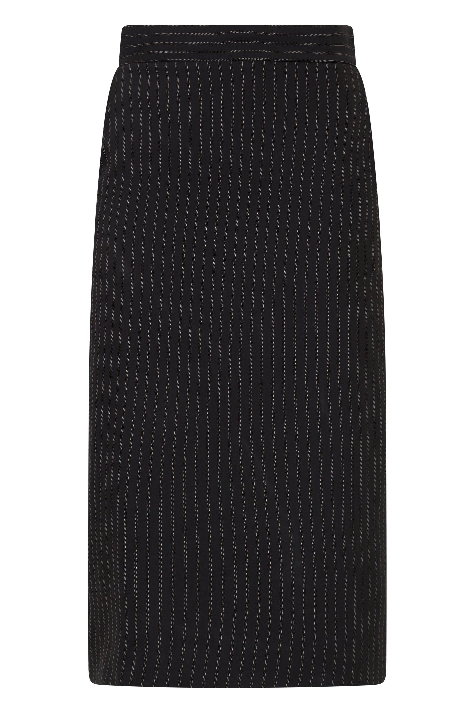 Elisabetta Franchi Virgin Wool Pinstripe Pencil Skirt — Black by Elisabetta Franchi