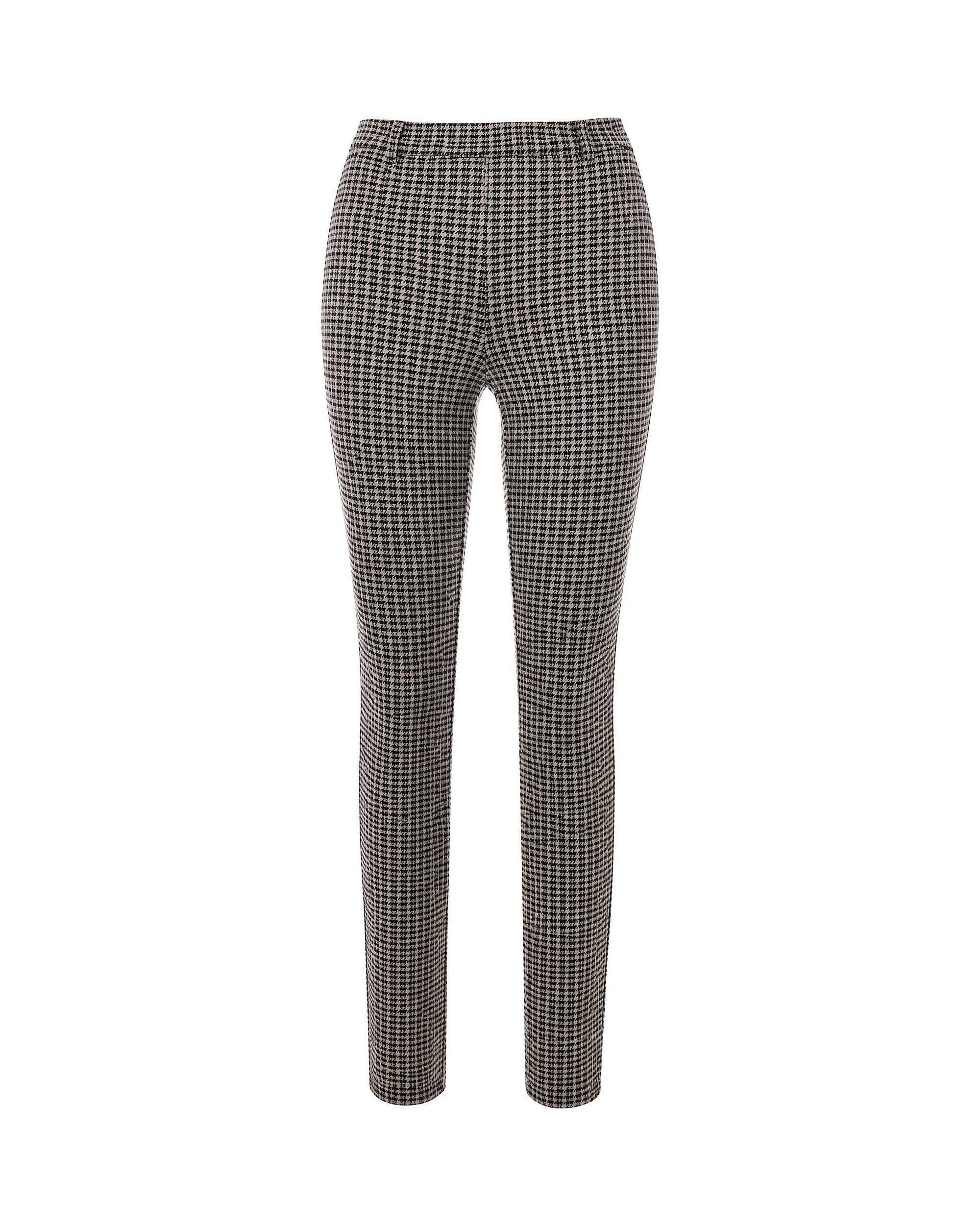 Patrizia Pepe Grey-Brown Microcheck Viscose Trousers — Gray by Patrizia Pepe