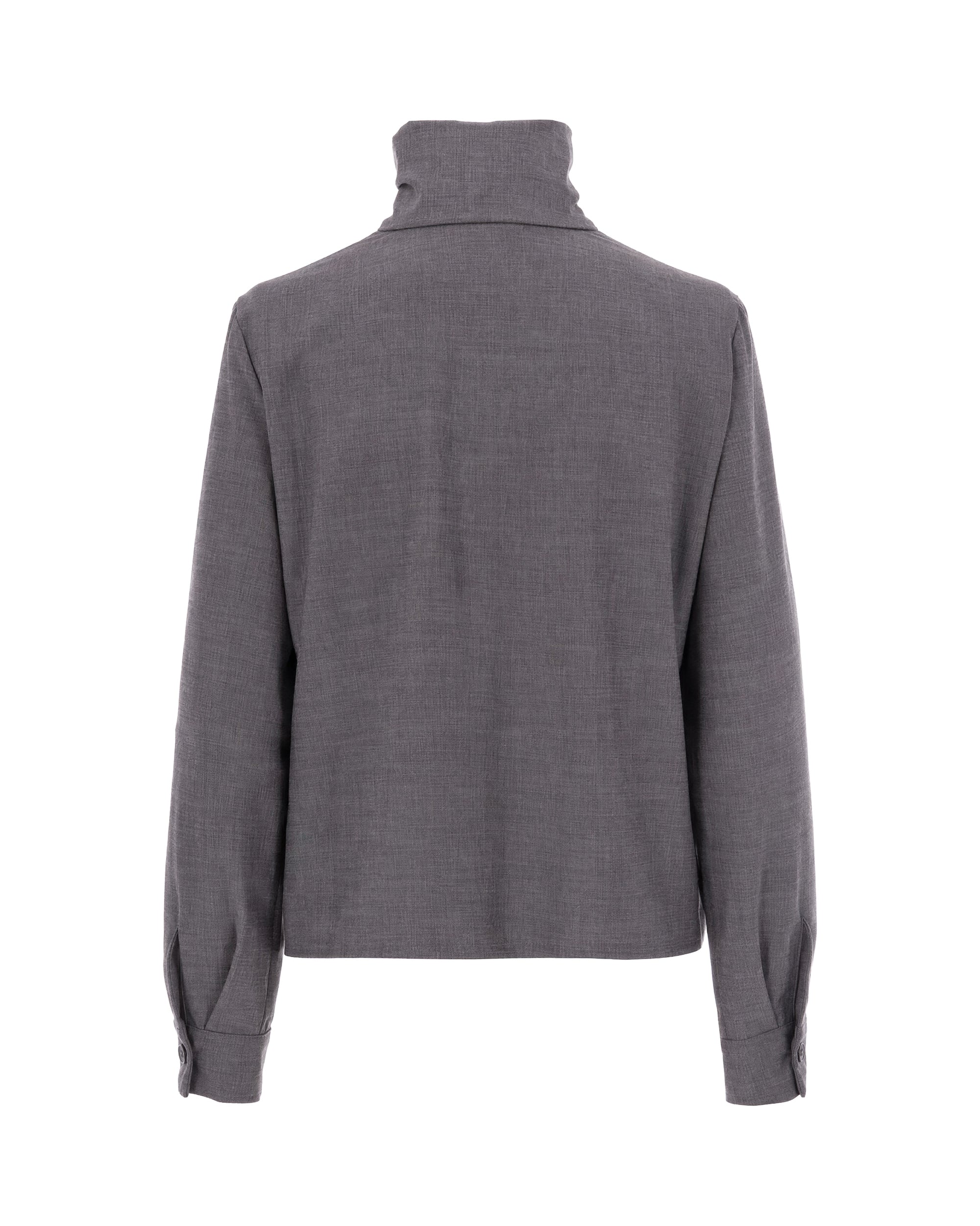 Patrizia Pepe Lyocell Balloon Sleeve Blouse — Grey, view 2