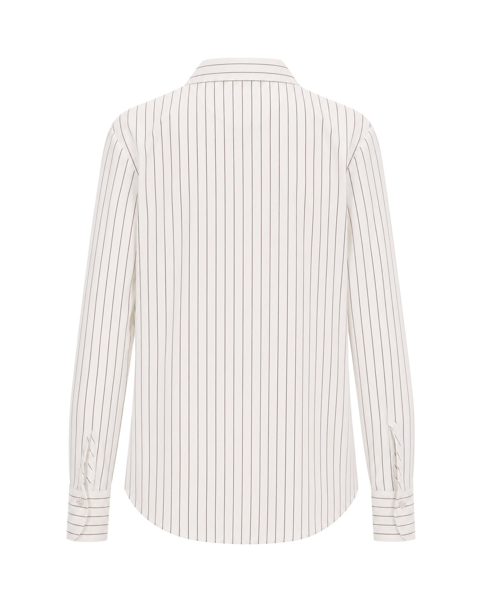 Patrizia Pepe Striped Poplin Shirt — White, view 2