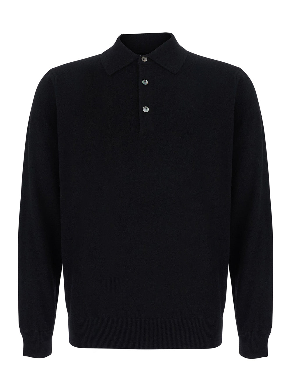 Leplain Merino Cashmere Polo Neck Sweater — Black by Leplain