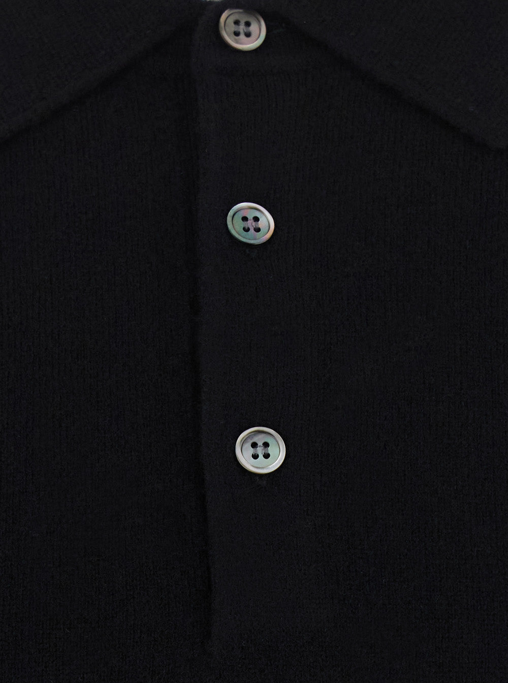 Leplain Merino Cashmere Polo Neck Sweater — Black, view 3