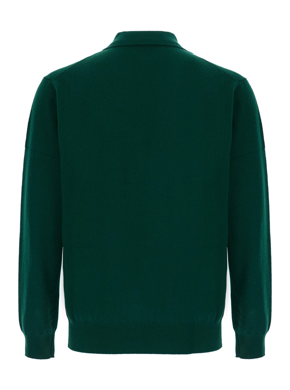 Leplain Merino Cashmere Polo Neck Sweater — Green, view 2