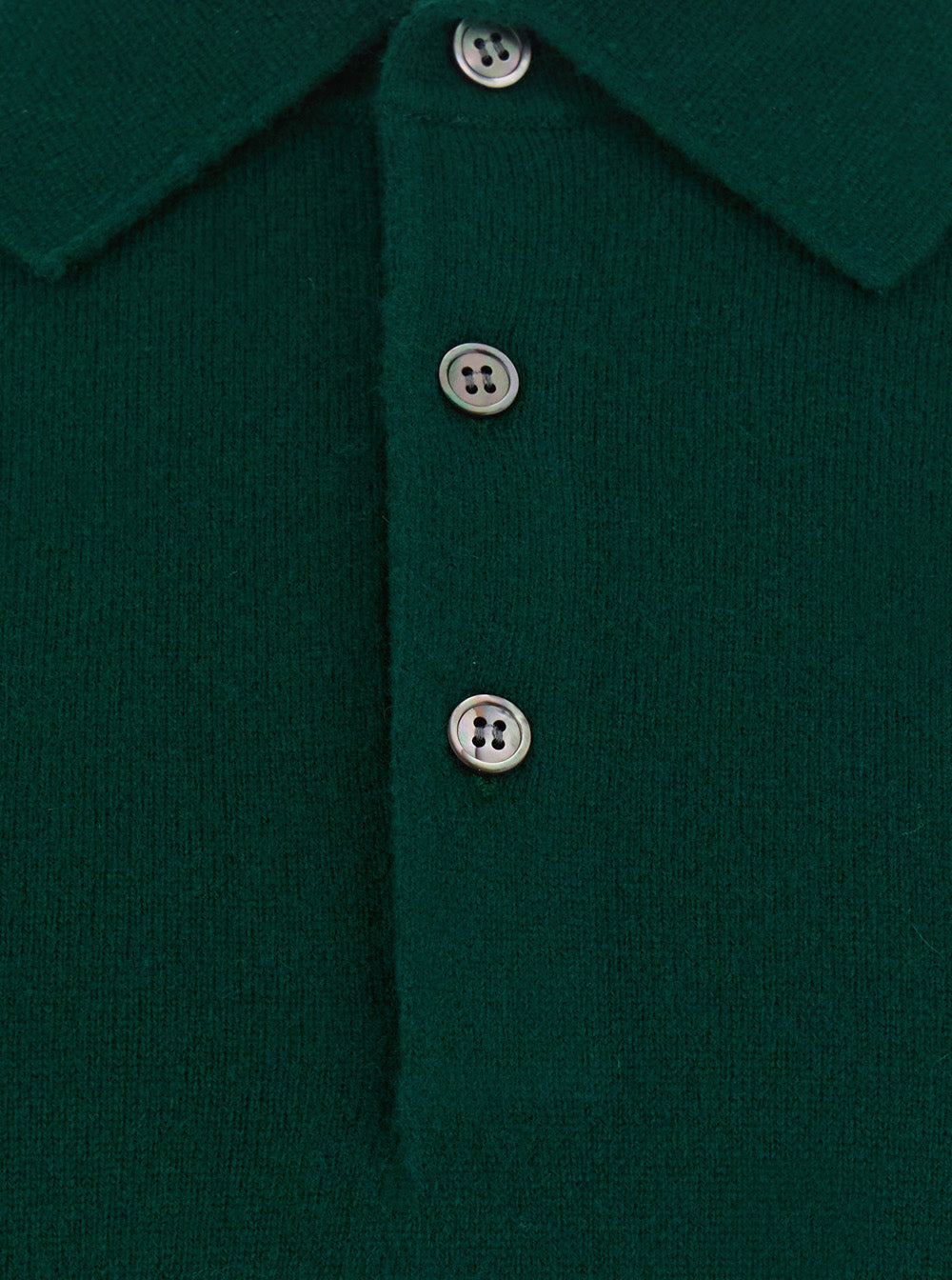Leplain Merino Cashmere Polo Neck Sweater — Green, view 3