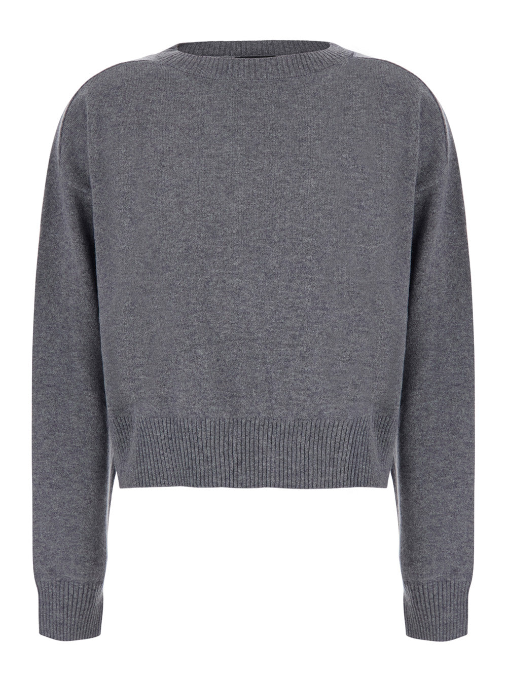 Leplain Cropped Cashmere Sweater — Gray by Leplain