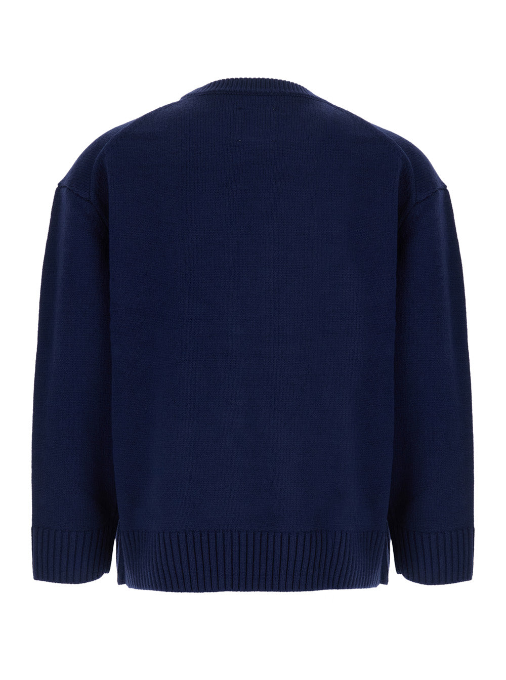 Found Wildlife Embroidered Knit Sweater — Navy, view 2