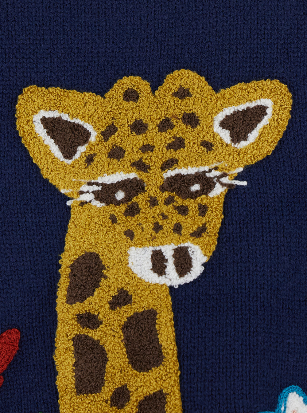 Found Wildlife Embroidered Knit Sweater — Navy, view 3