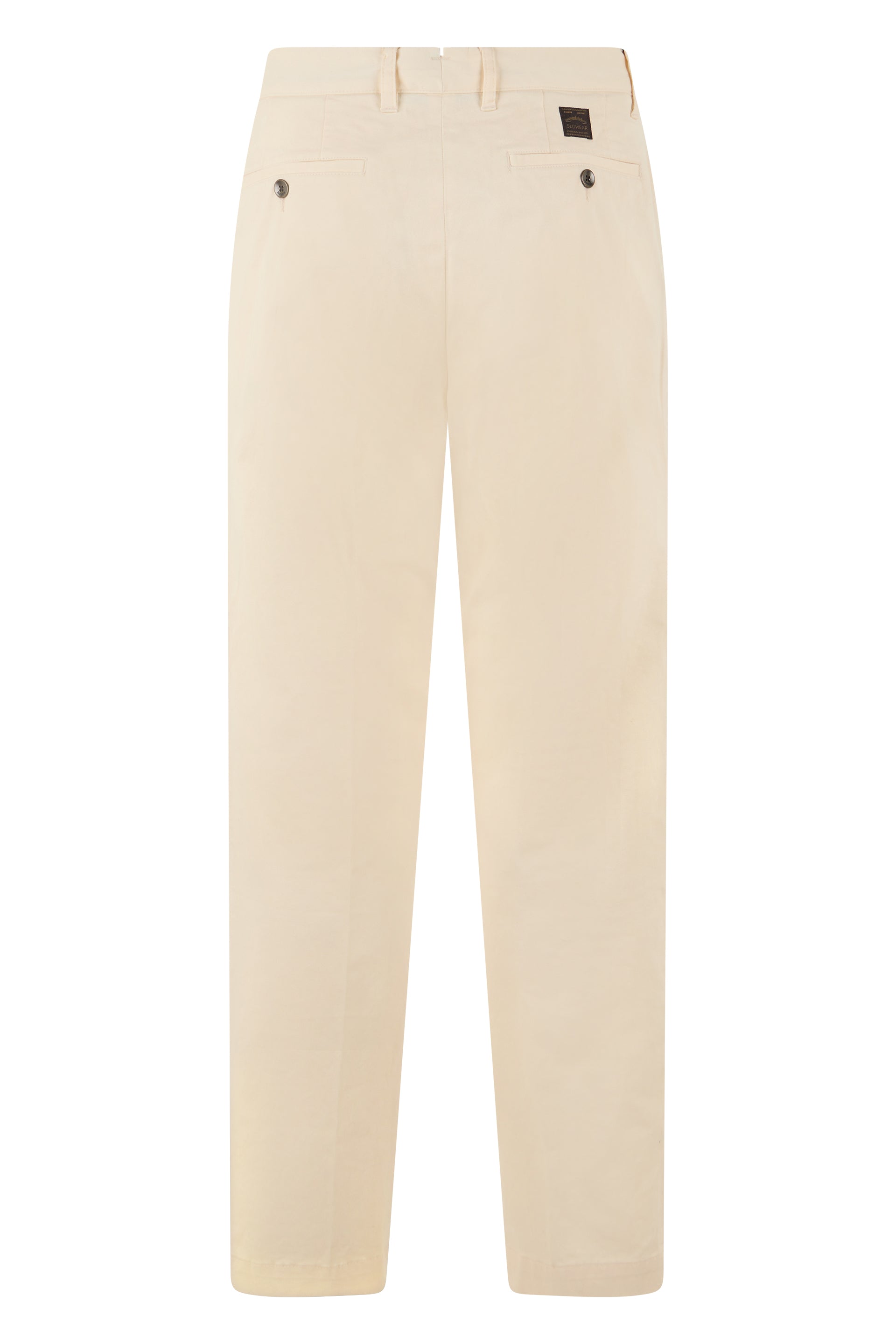 Slowear Straight-Leg Cotton-Blend Chinos — Ivory, view 2
