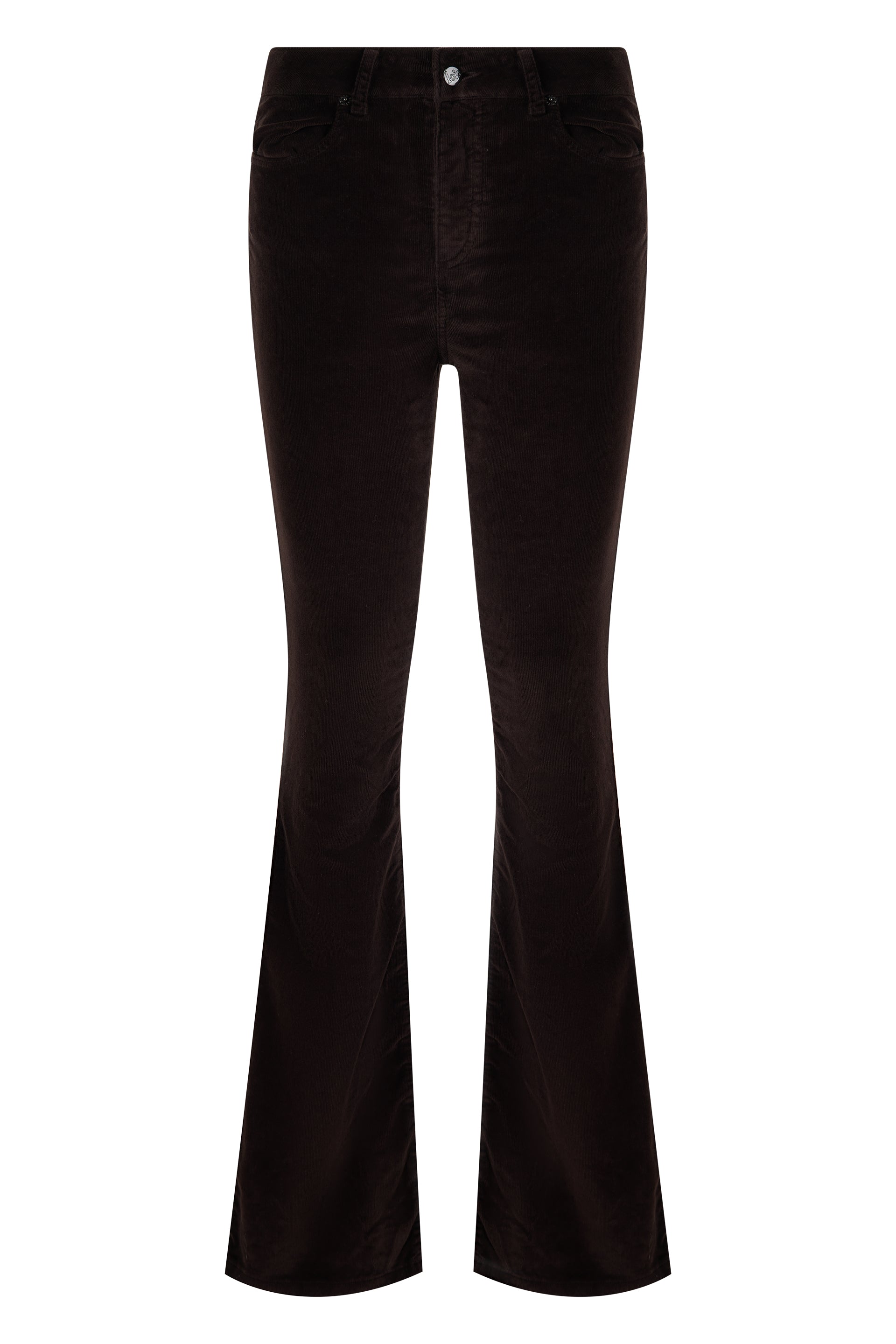 Lois Jeans Cotton-Lyocell Blend Flared Trousers — Brown by Lois Jeans
