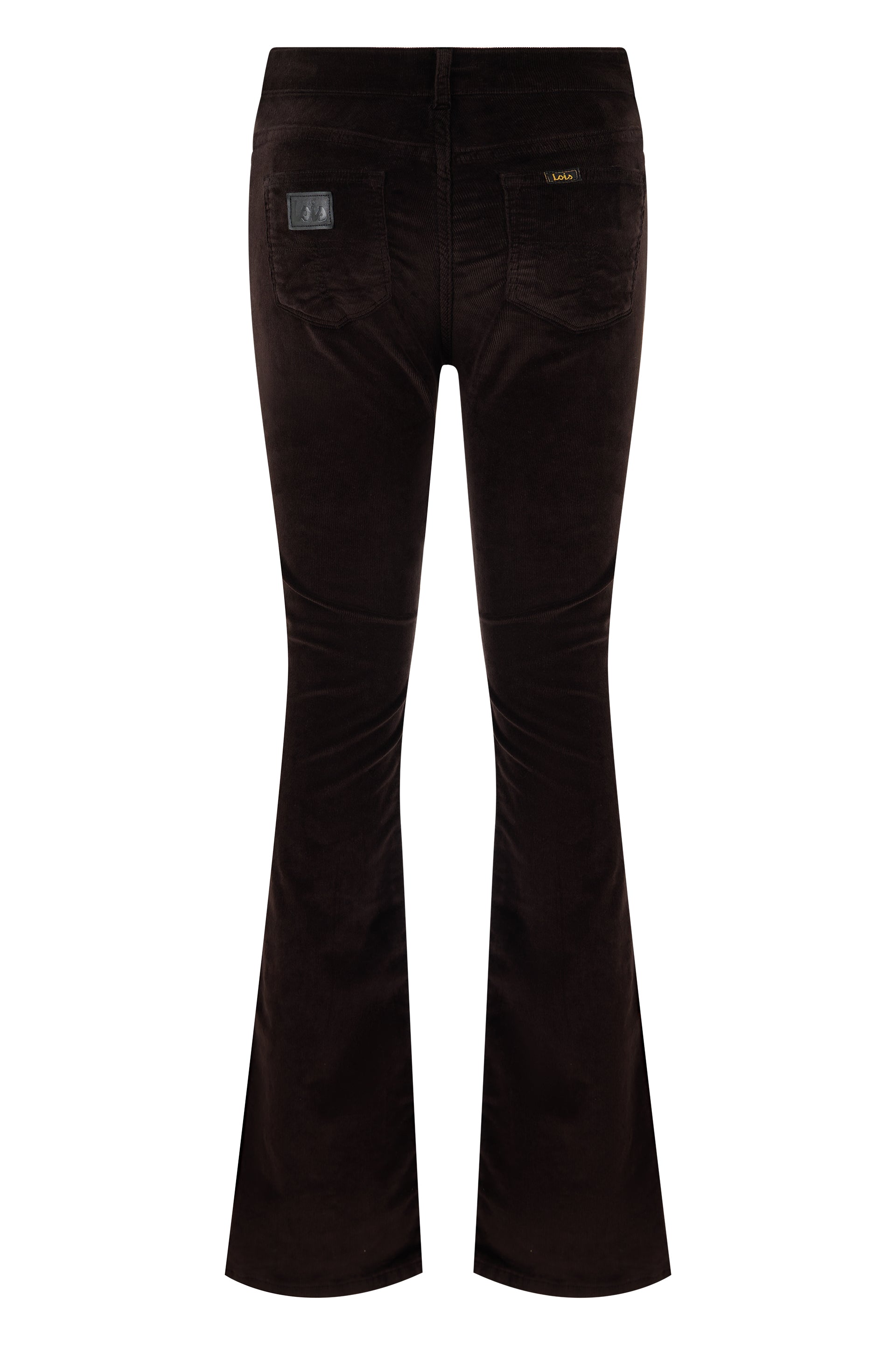 Lois Jeans Cotton-Lyocell Blend Flared Trousers — Brown, view 2