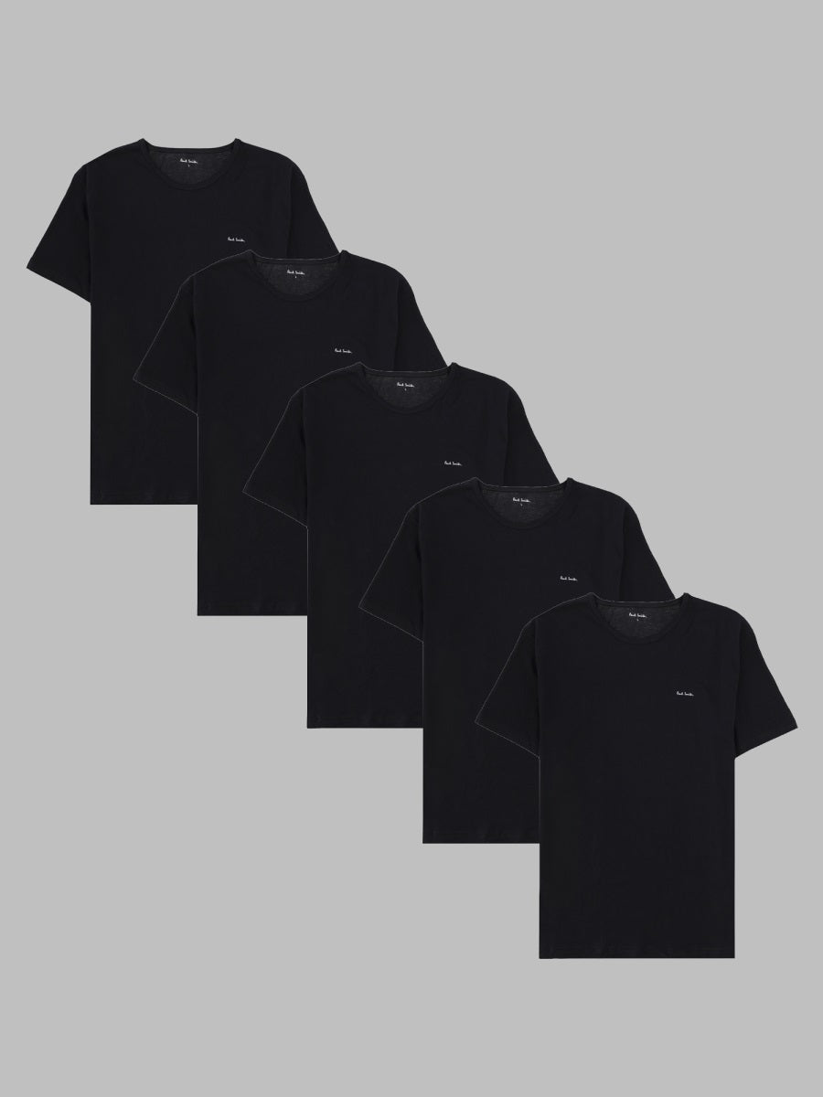 Paul Smith Organic Cotton 5-Pack T-Shirt — Black by Paul Smith