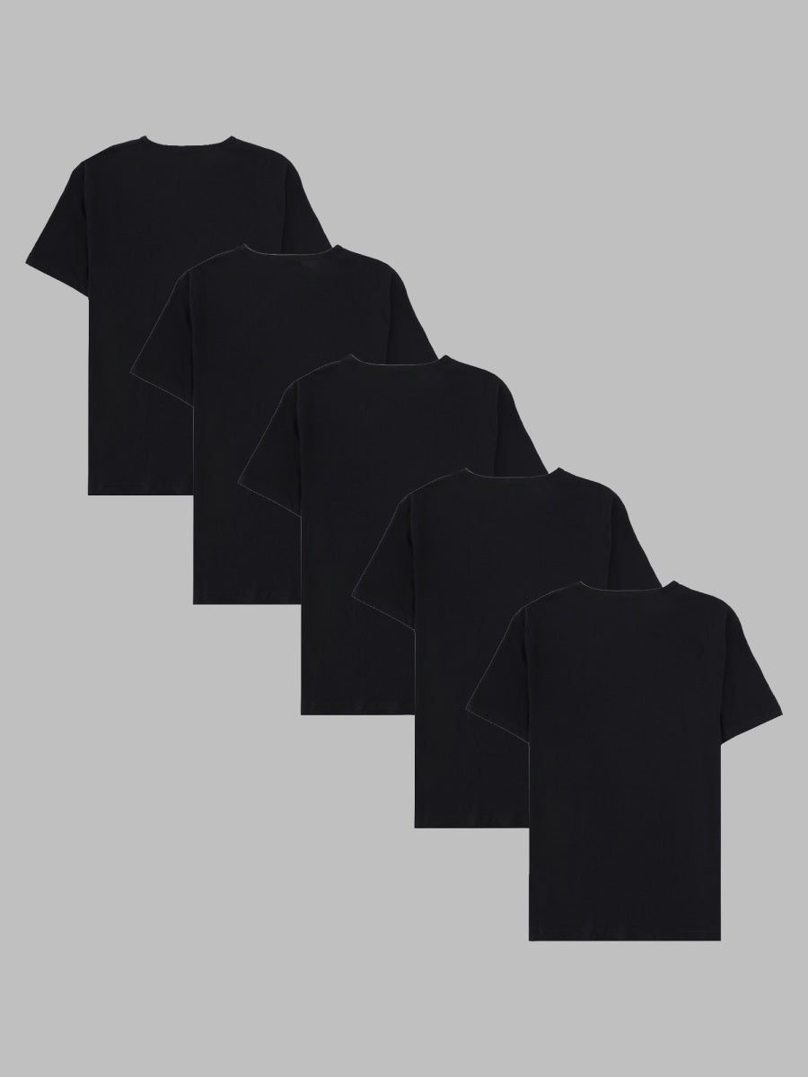 Paul Smith Organic Cotton 5-Pack T-Shirt — Black, view 2