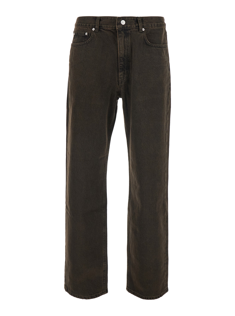 Dunst Loose Wide-Leg Cotton Jeans — Brown - M by Dunst