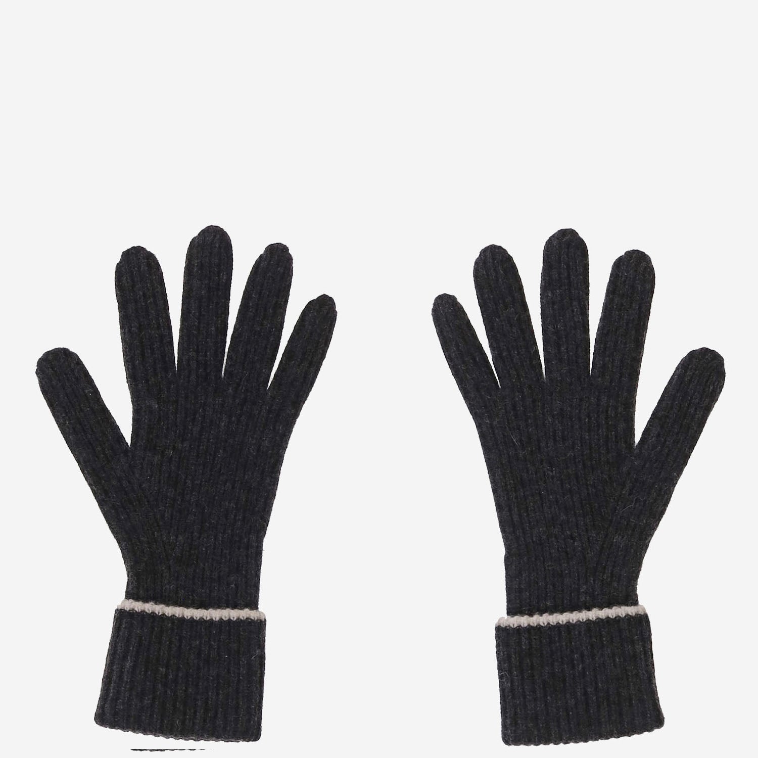 Arch4 Ribbed Cashmere Gloves — Gray - S, view 2