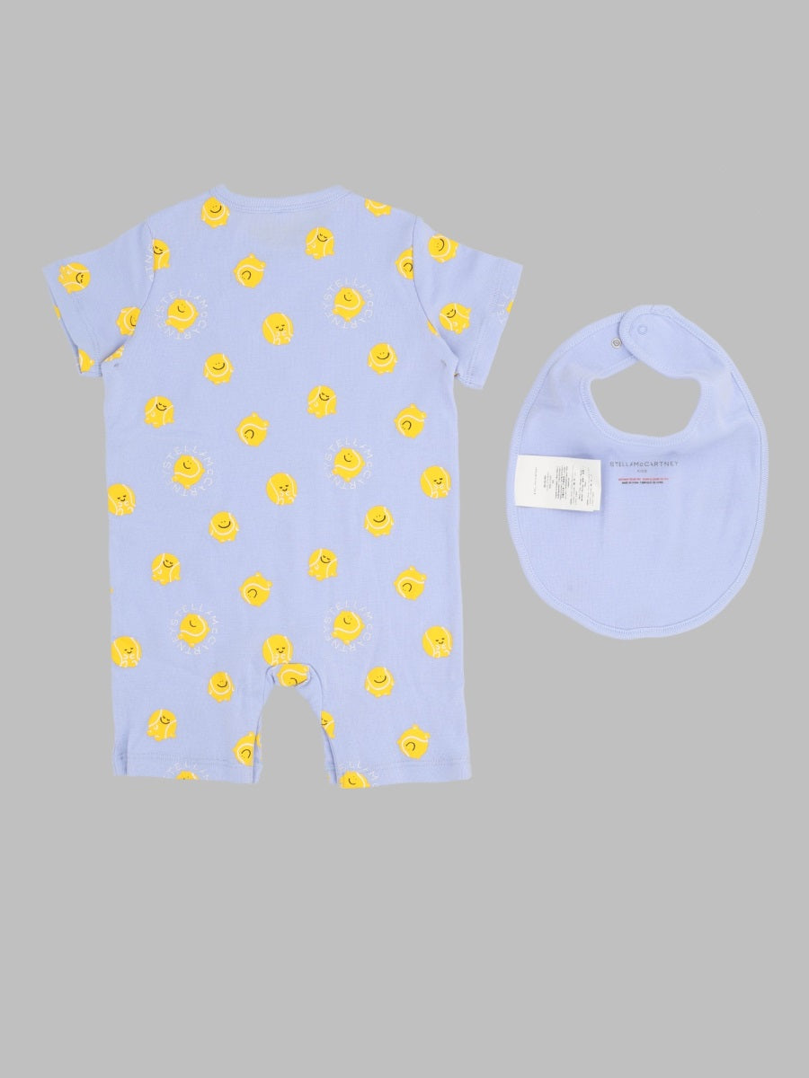 Stella McCartney Smiley Face Print Cotton Underwear Set — Blue, view 2