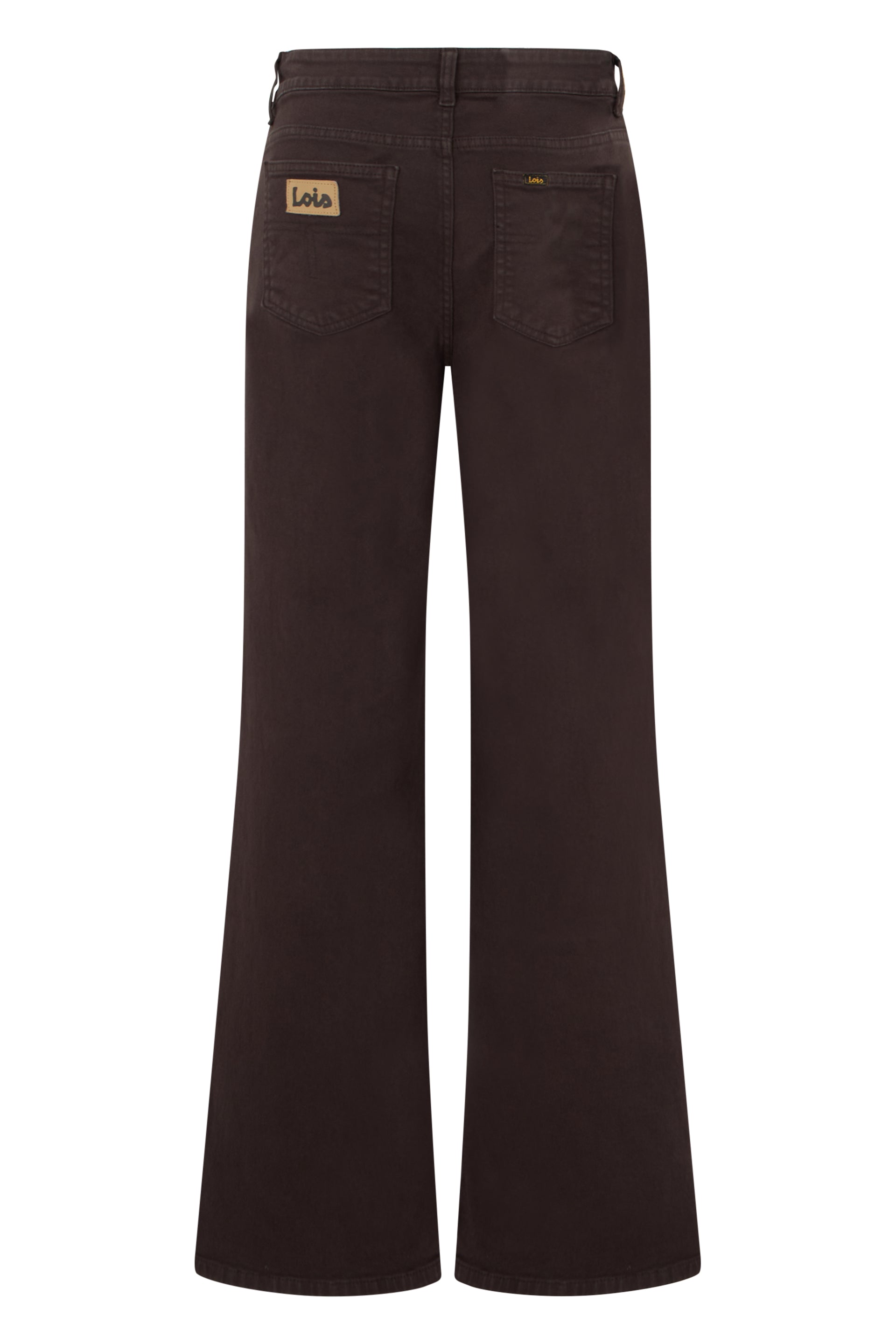 Lois Jeans Wide-Leg Cotton Jeans — Brown, view 2