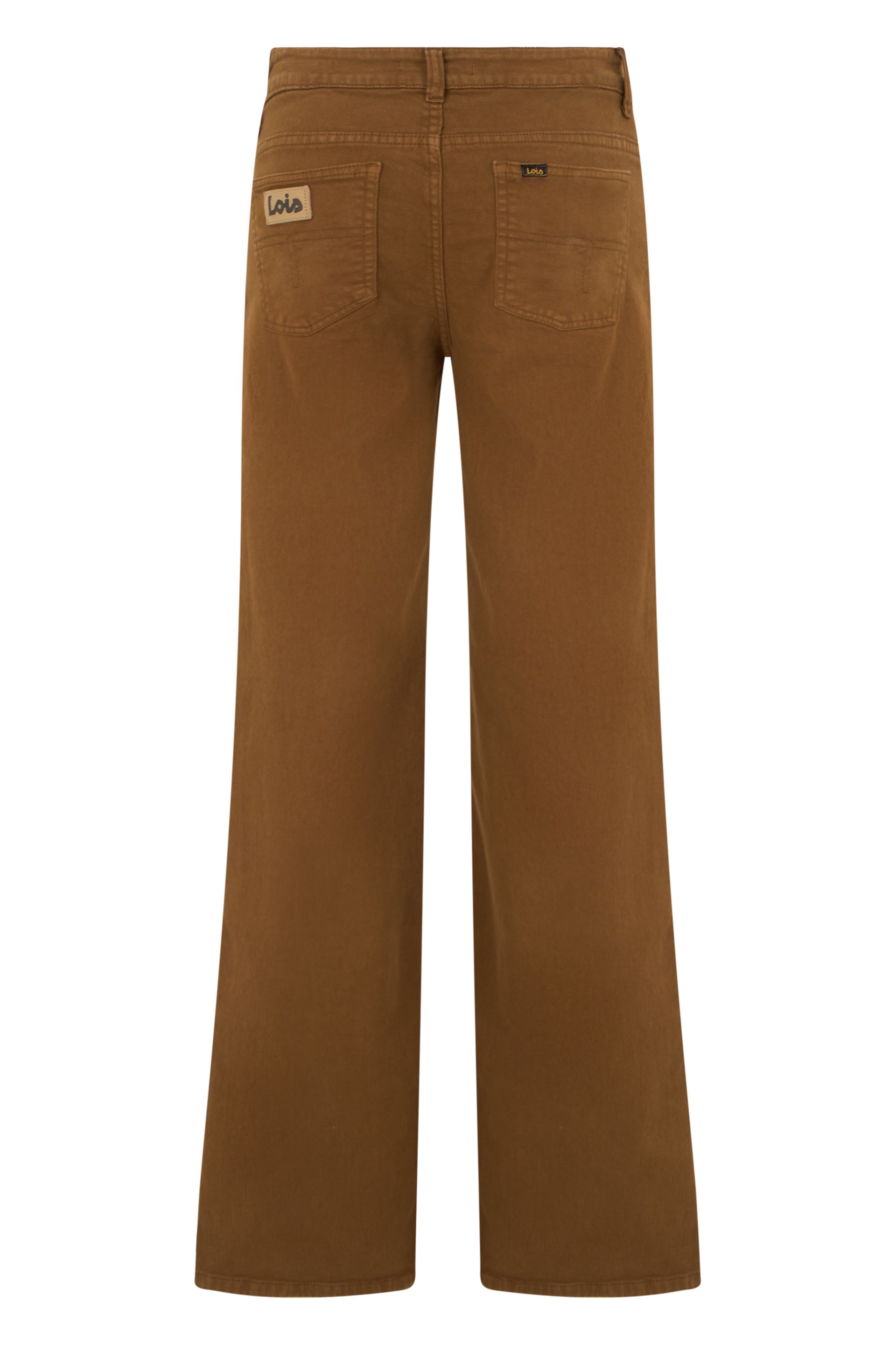 Lois Jeans Wide-Leg Cotton Jeans — Brown, view 2