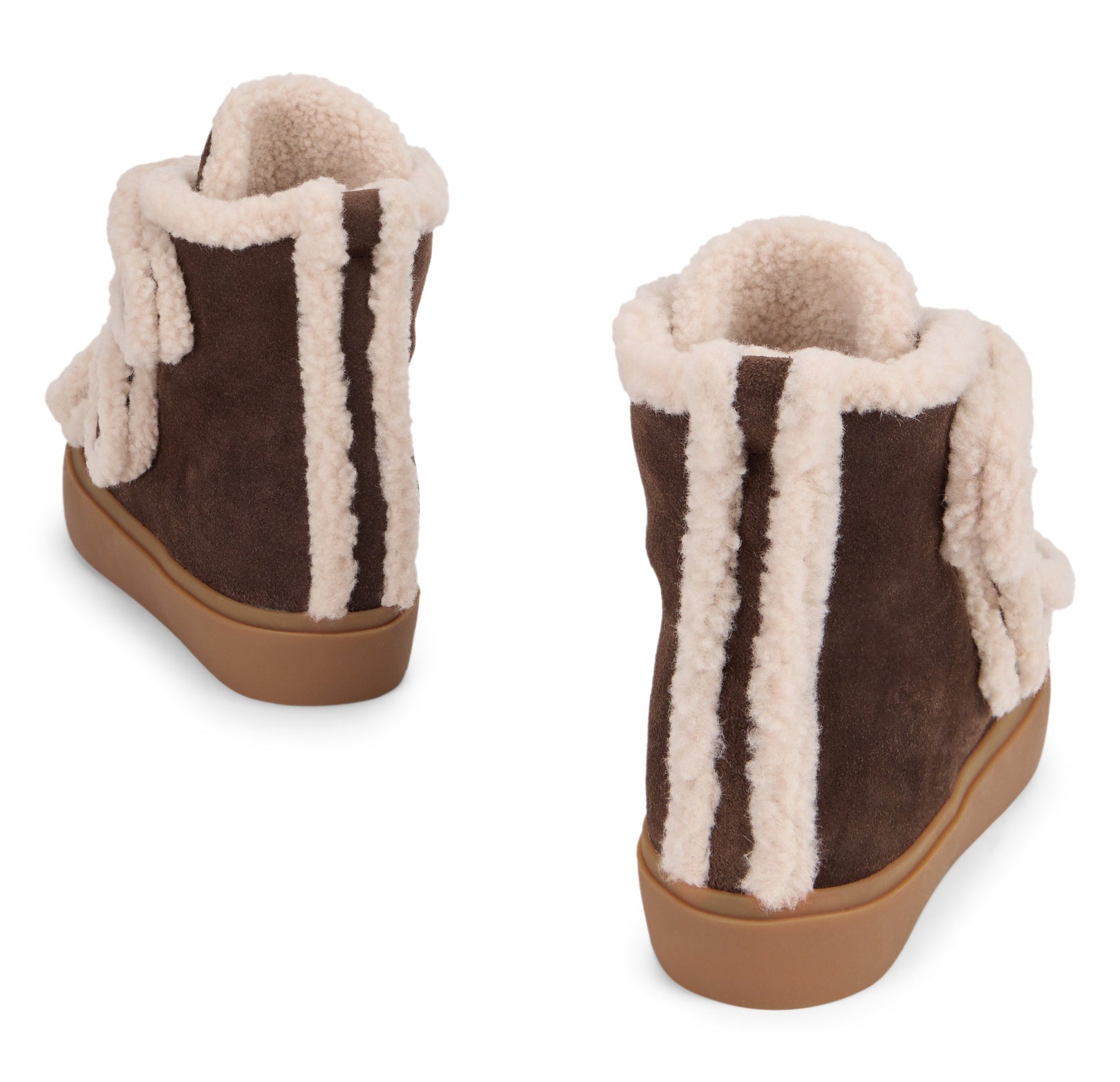 Inuikii Sherpa-Lined Suede Ankle Boots — Brown, view 4
