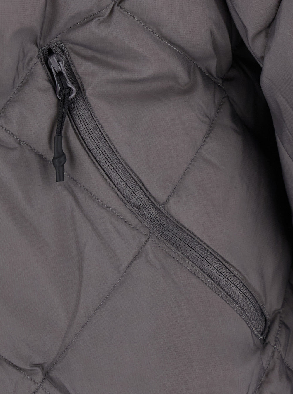 Hiking Patrol Quilted Tech Fabric Down Jacket — Gray, view 3
