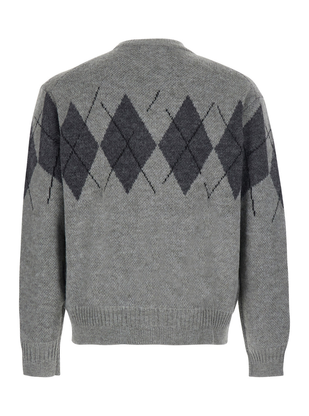 Coor Argyle Zip-Up Cardigan — Gray, view 2