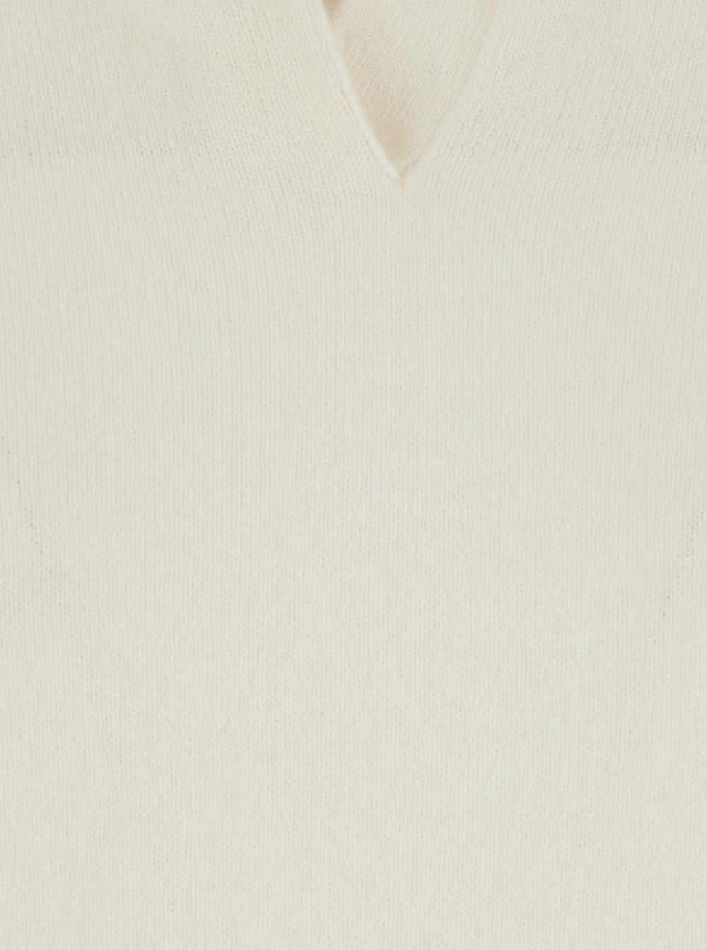 Leplain Polo Neck Cashmere Knit Sweater — White, view 3