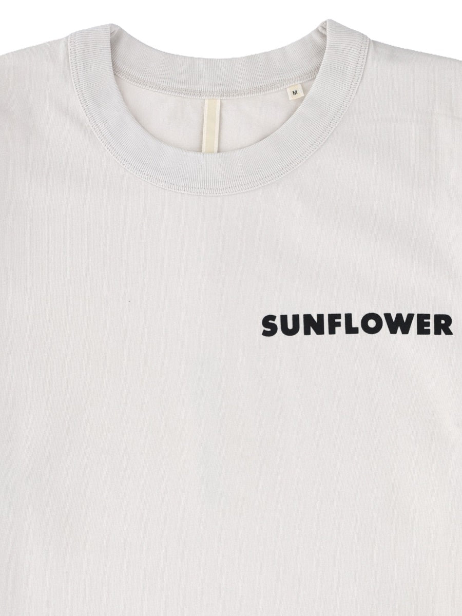 Sunflower Logo-Print Organic Cotton T-Shirt — Gray, view 3