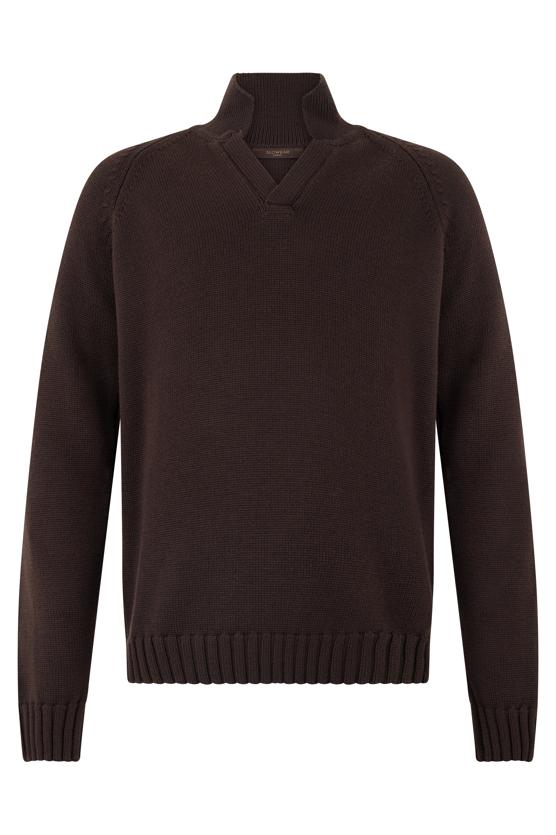 Slowear Polo Collar Wool Sweater — Brown - 52 by Slowear