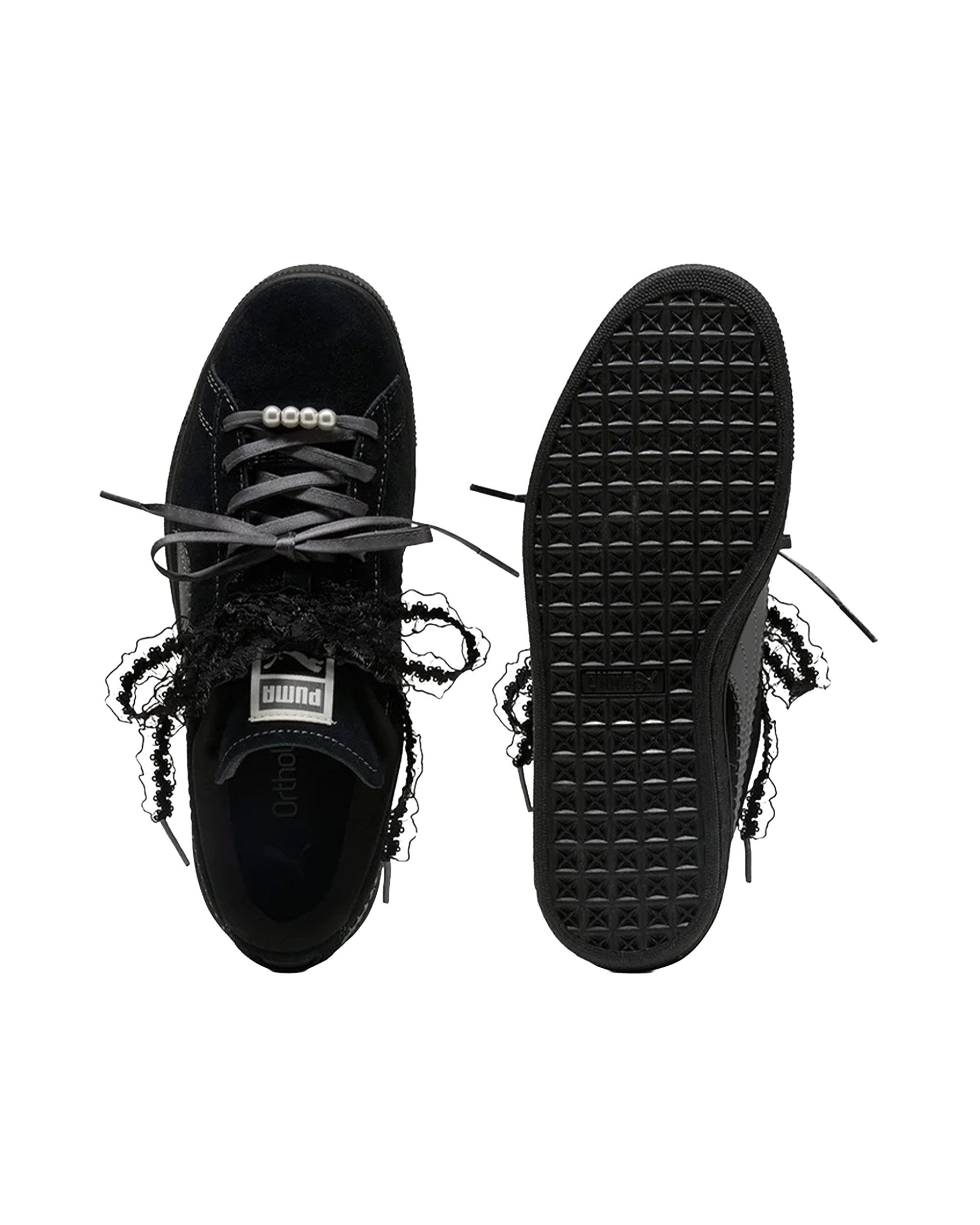 Puma Suede Sneakers — Black, view 3