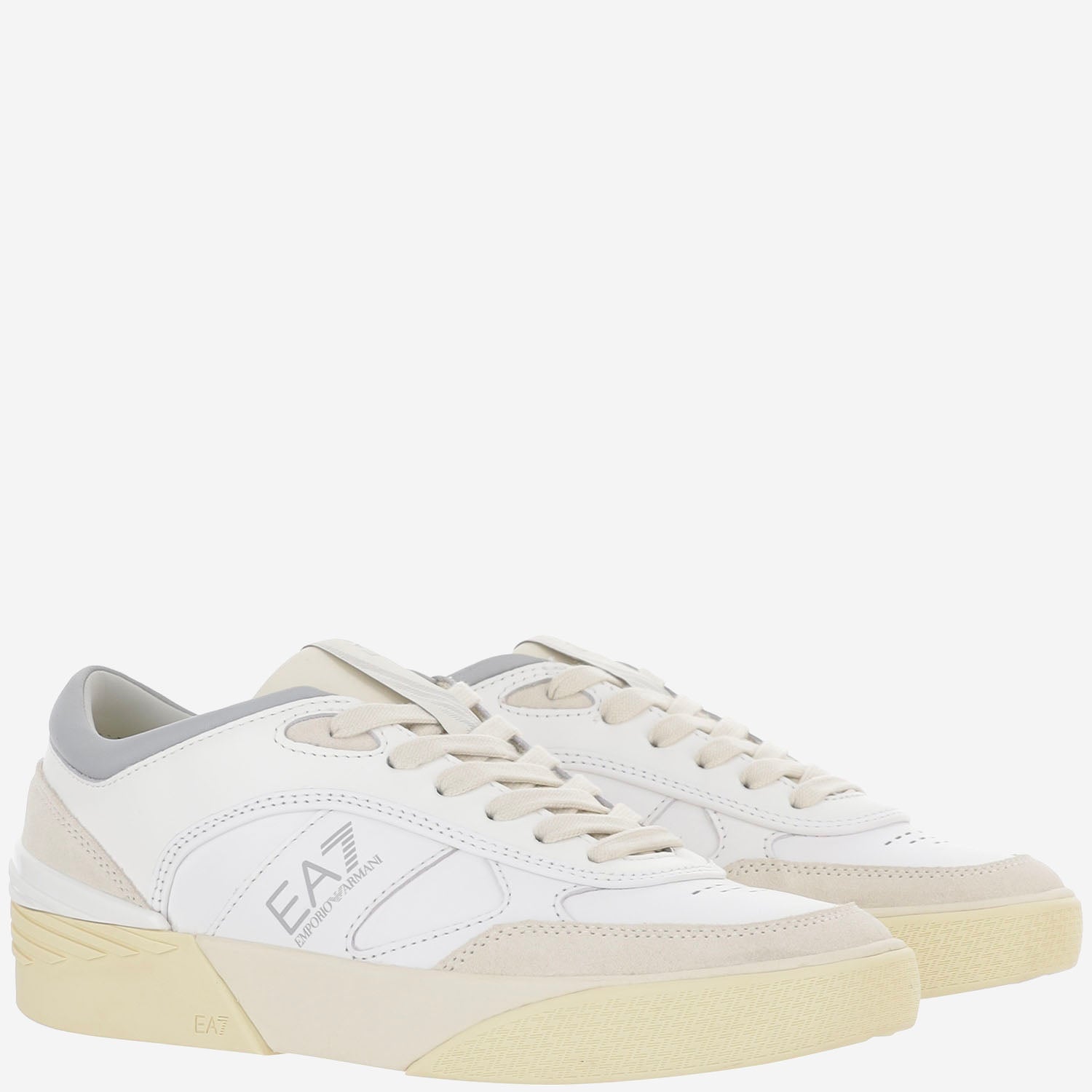 EA7 Leather Low-Top Sneakers — White - 9.5, view 2