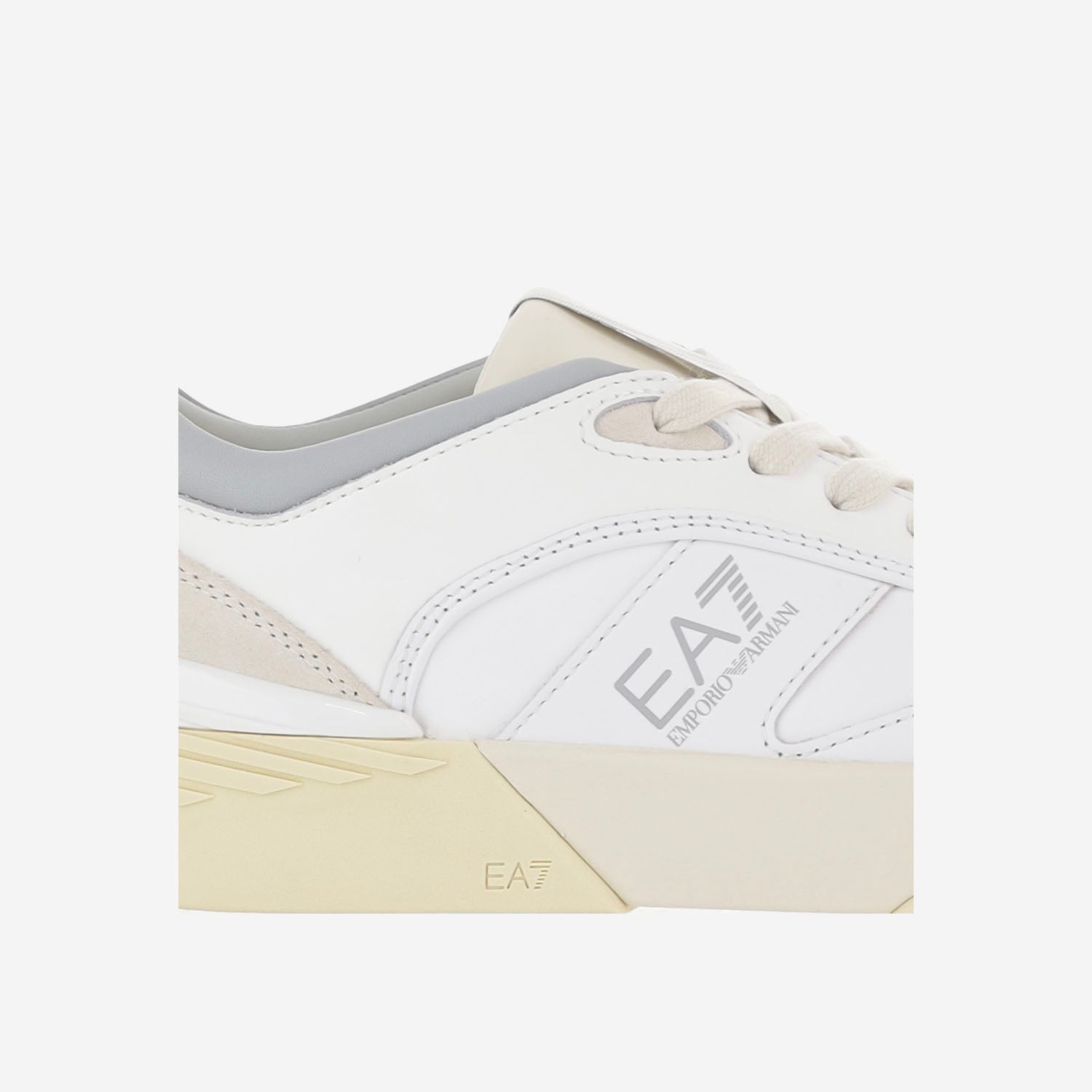 EA7 Leather Low-Top Sneakers — White - 9.5, view 4