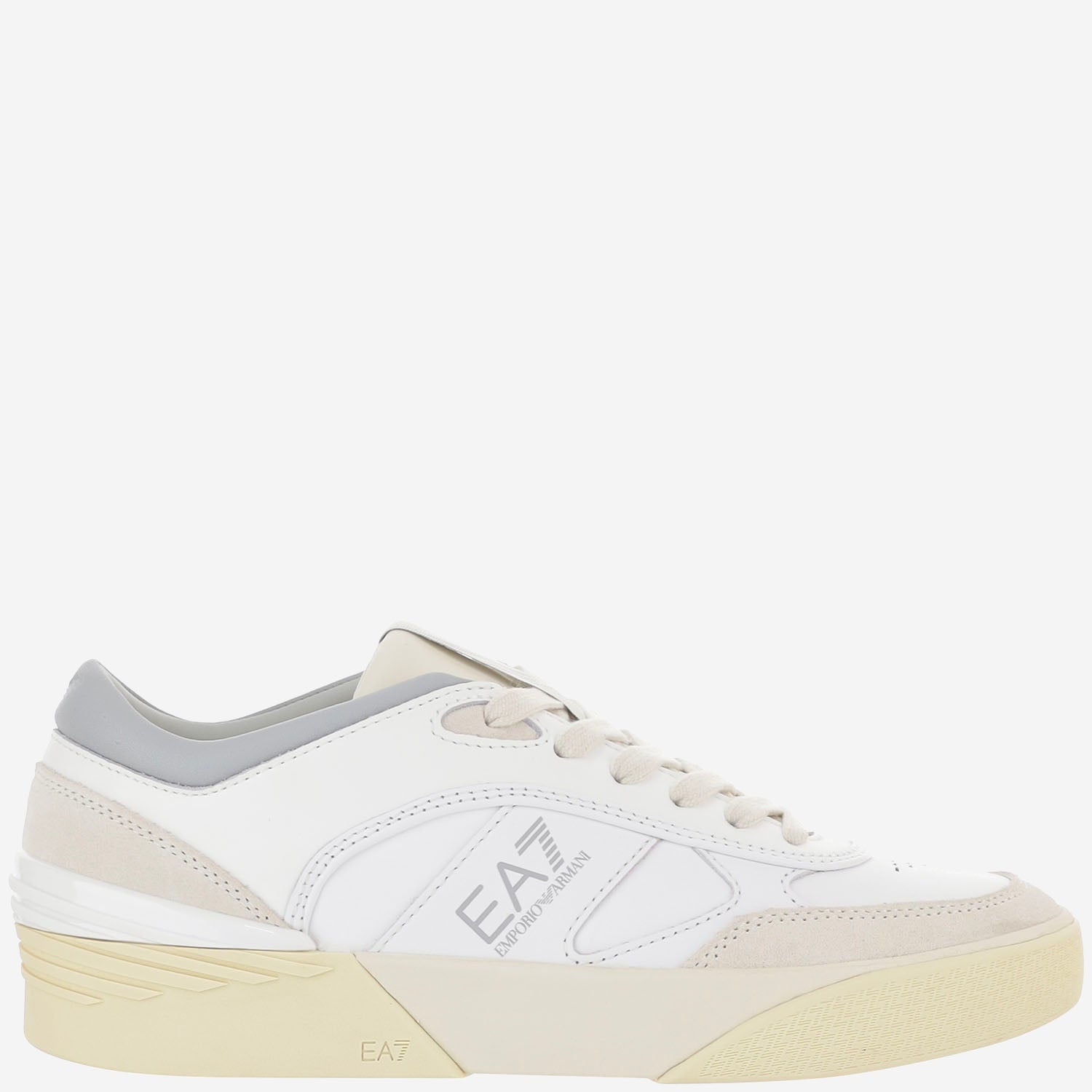 EA7 Leather Low-Top Sneakers — White - 9.5, view 5