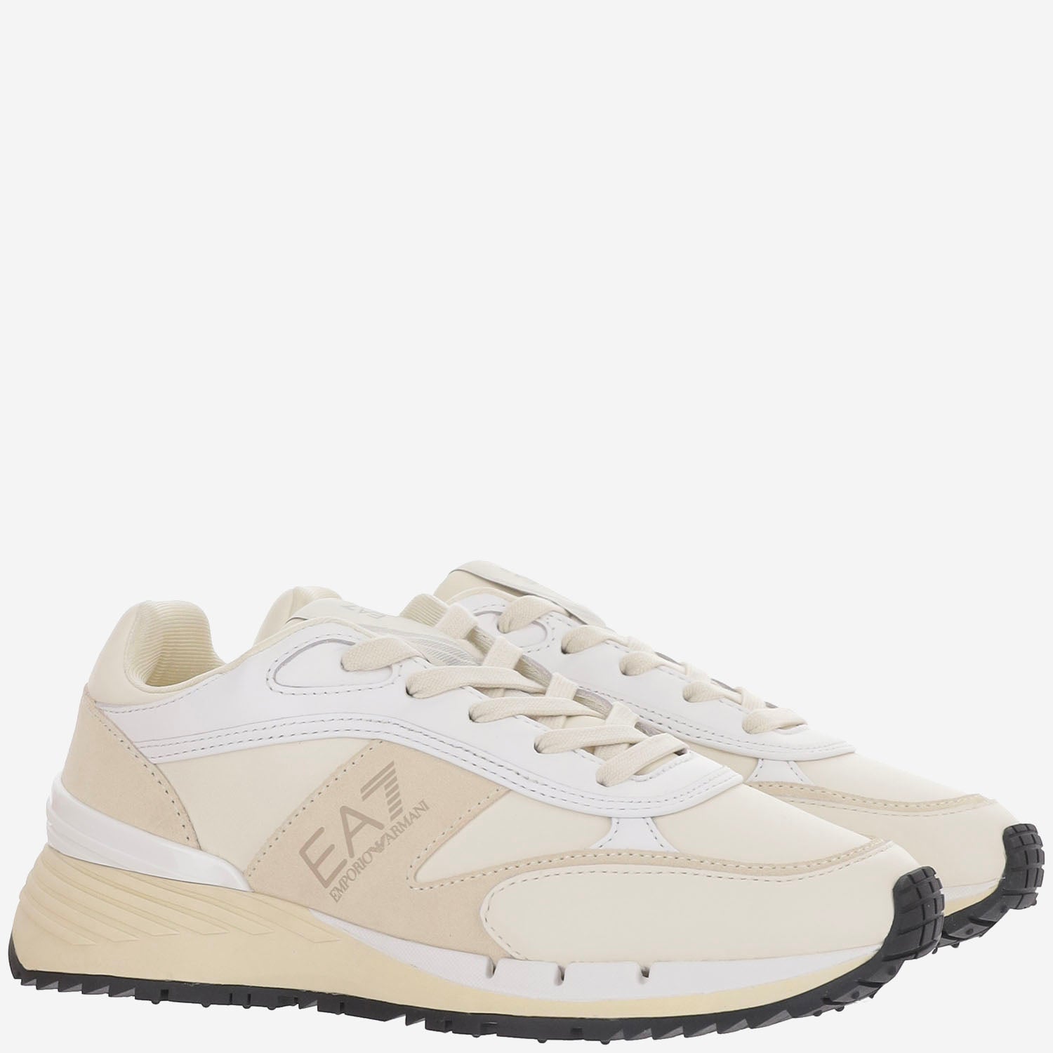 EA7 Leather and Mesh Sneakers — Multicolor - 10, view 2