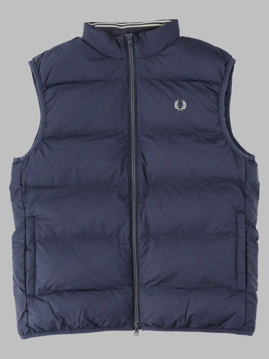 Fred Perry Quilted Recycled Polyamide Gilet — Blue, view 2