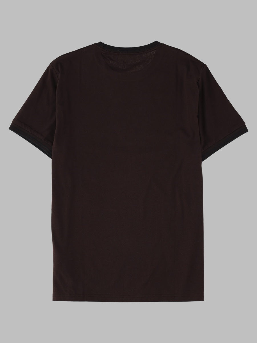 Fred Perry Logo-Embroidered Cotton T-Shirt — Brown, view 2