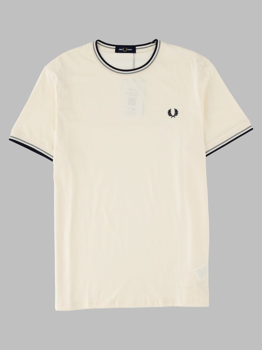 Fred Perry Logo-Embroidered Cotton T-Shirt — Ivory by Fred Perry