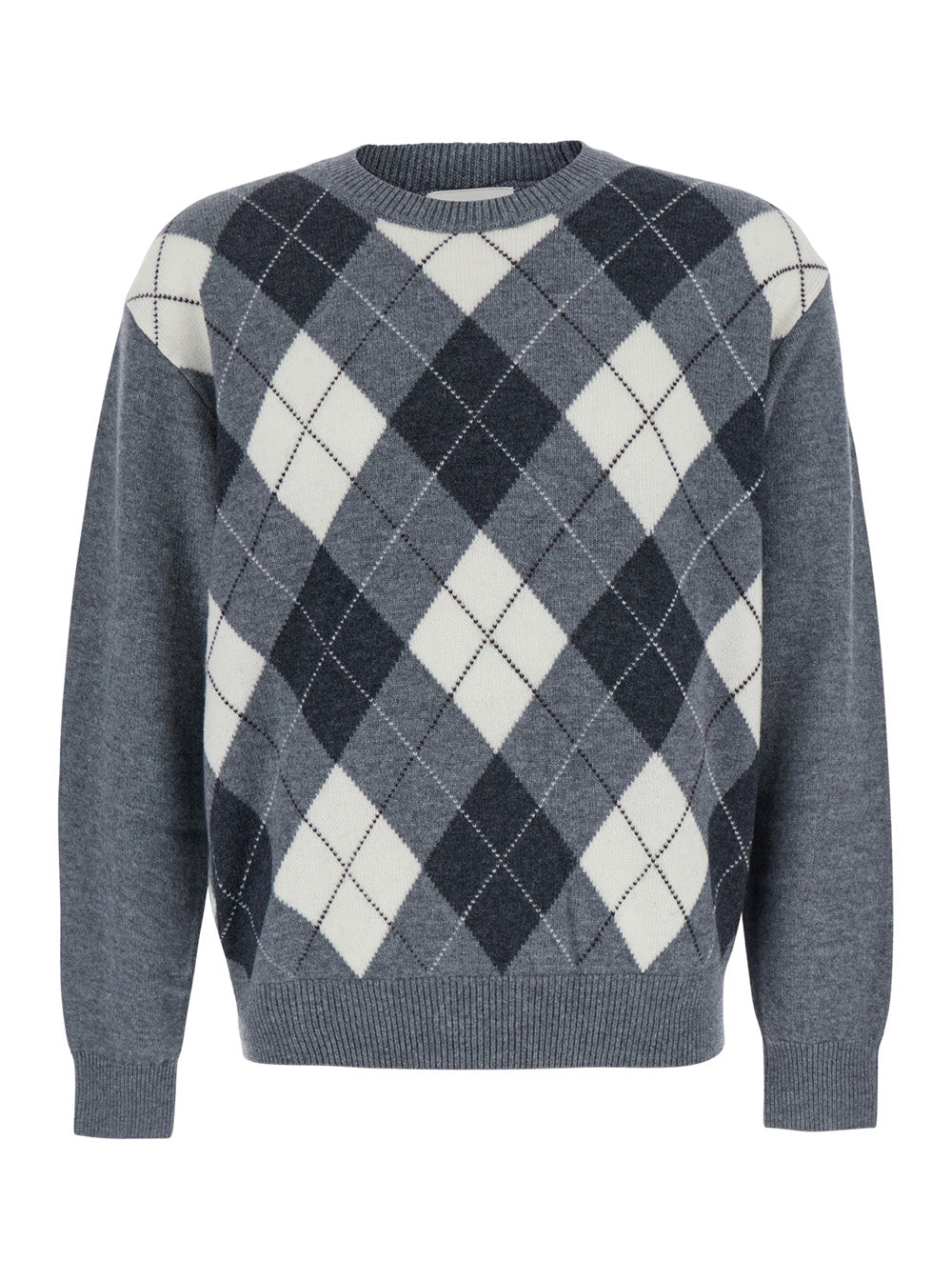 Dunst Argyle Wool Sweater — Gray by Dunst
