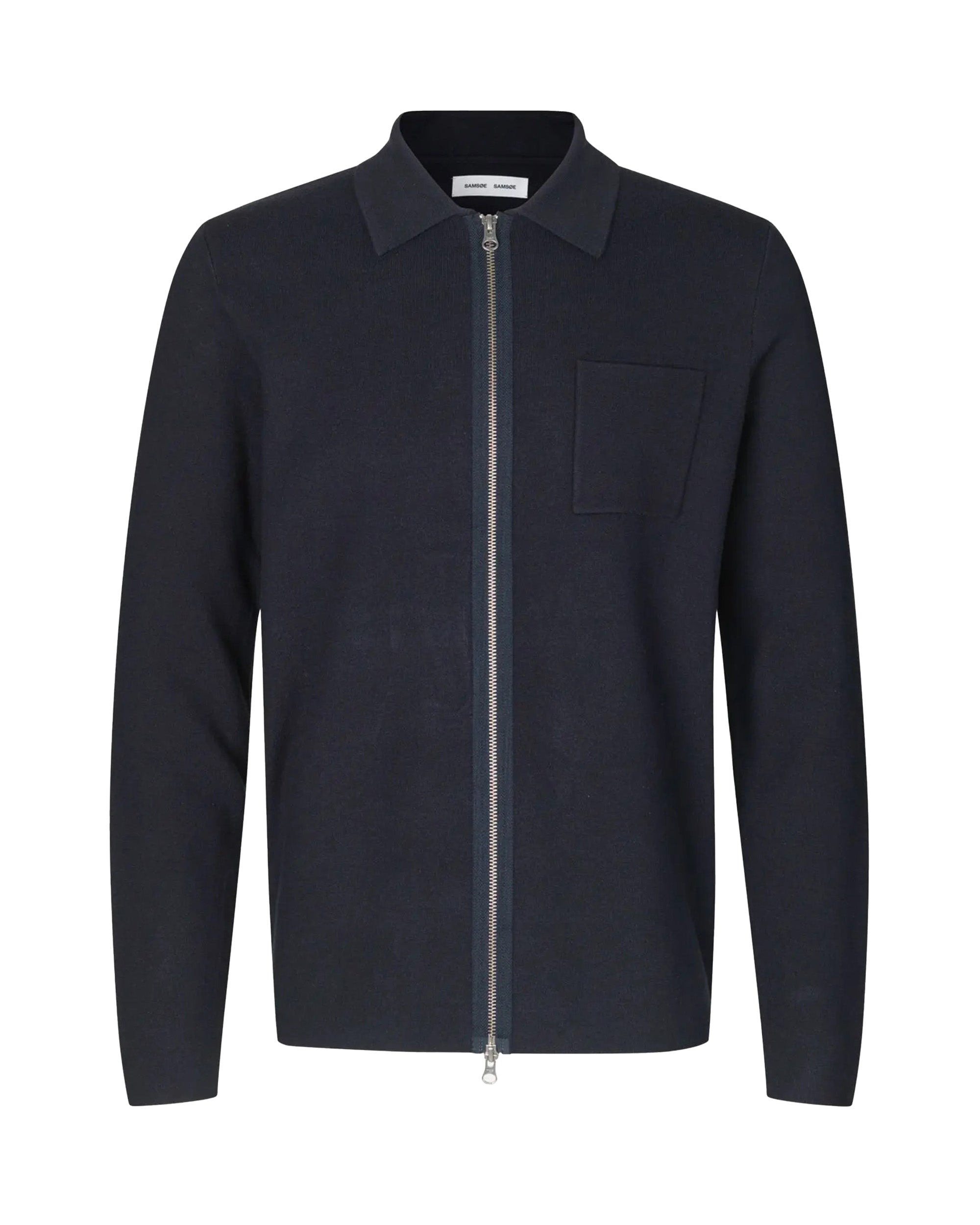 Samsoe Samsoe Zip-Up Lenzing Ecovero Viscose Cardigan — Blue by Samsoe Samsoe