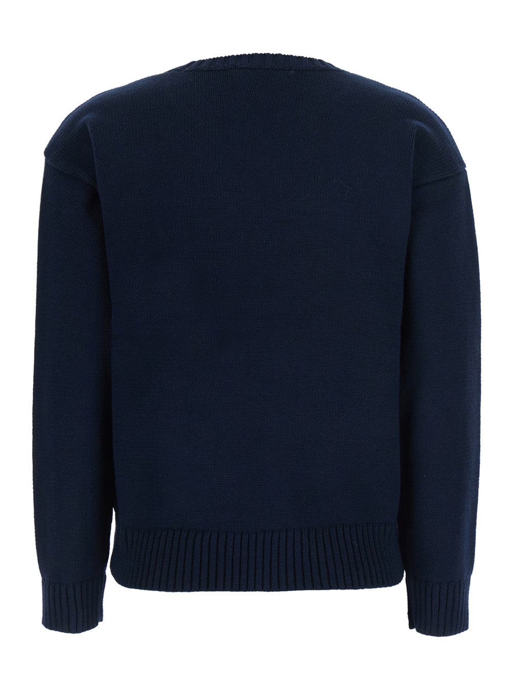 Lauren Ralph Lauren Dog Intarsia Cotton Sweater — Navy, view 2
