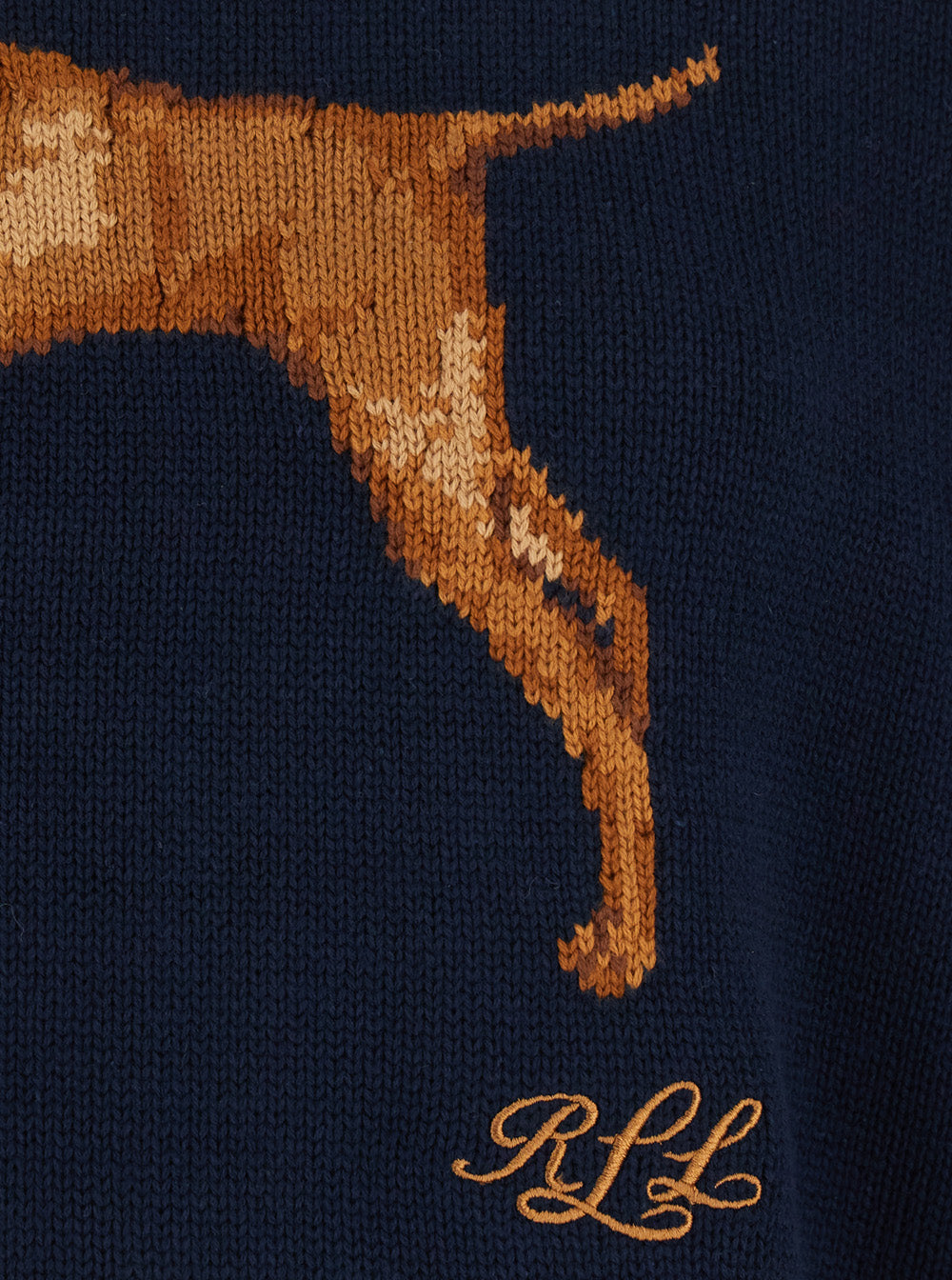 Lauren Ralph Lauren Dog Intarsia Cotton Sweater — Navy, view 3