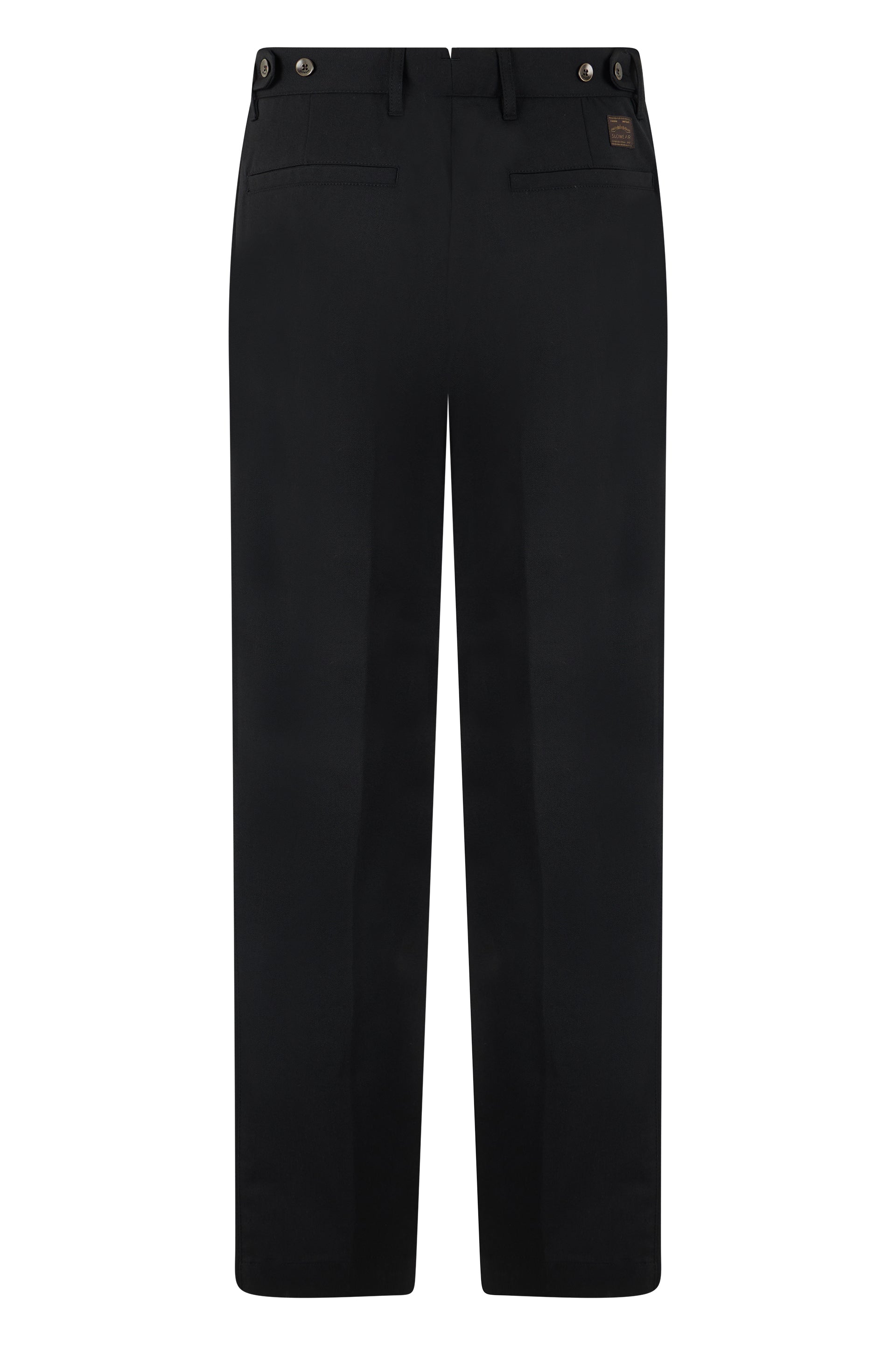 Slowear Wool Blend Pleated Trousers — Black, view 2