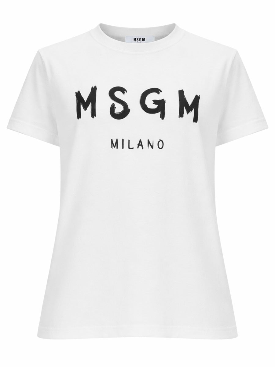 MSGM Logo Print T-Shirt — White by Msgm