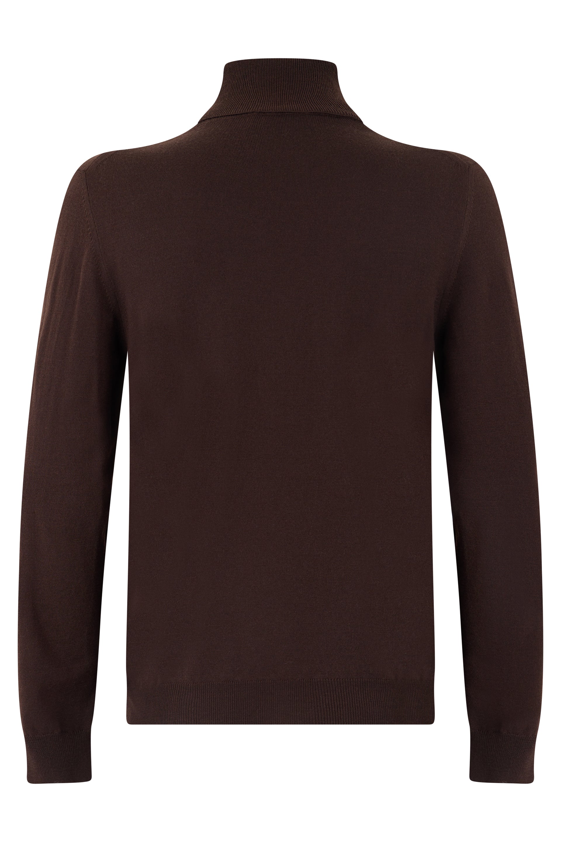 Slowear Virgin Wool Turtleneck Sweater — Brown, view 2