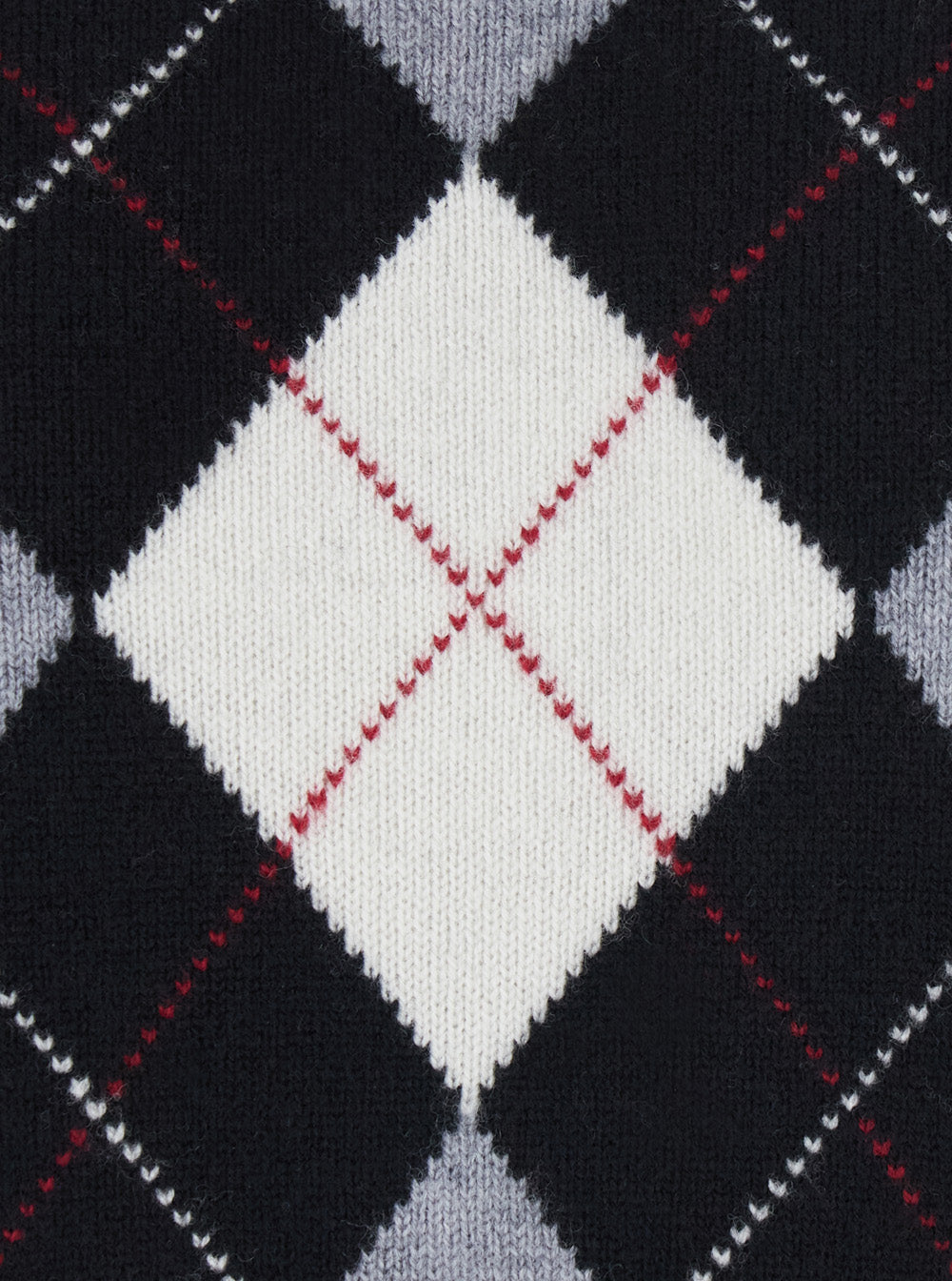 Dunst Argyle Wool Sweater — Black, view 3