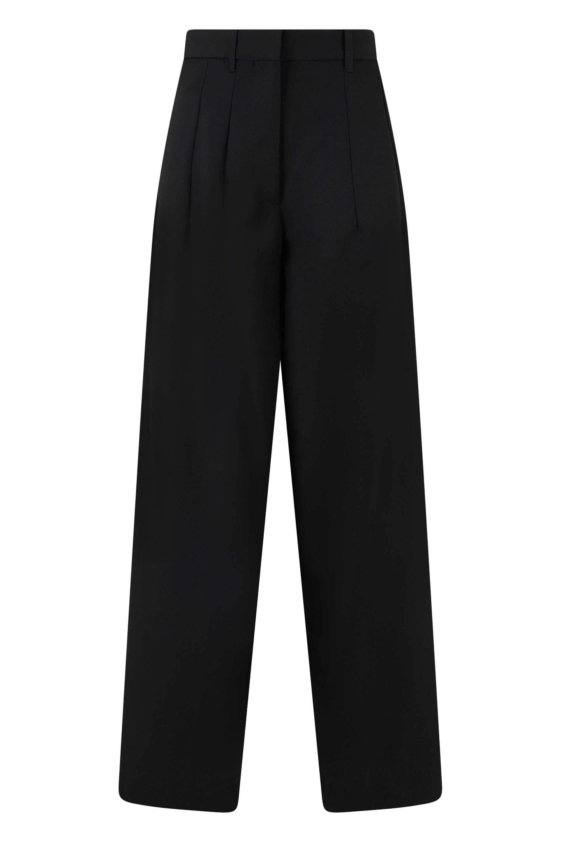 Nine In The Morning Wide-Leg Pleated Wool Trousers — Black by Nine In The Morning
