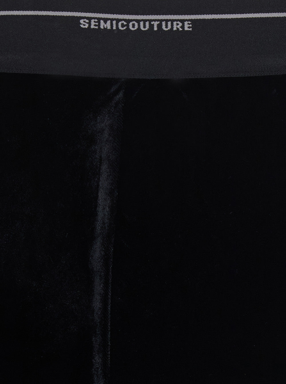 Semicouture Velvet Straight-Leg Trousers — Black, view 3